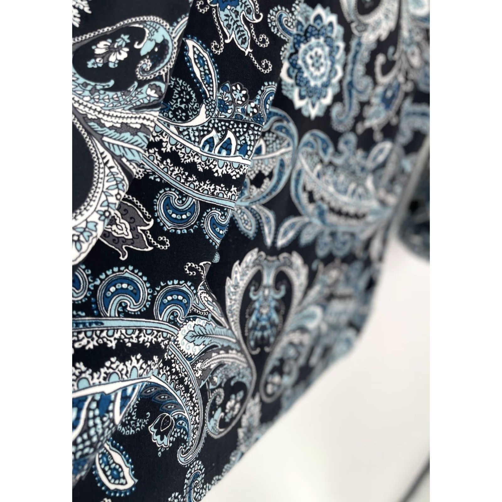 Charter Club Charter Club Blouse Shirt 3/4 Sleeve Paisley Blue Size M Career Regular Women Size M / US 6-8 / IT 42-44 - 6 Thumbnail