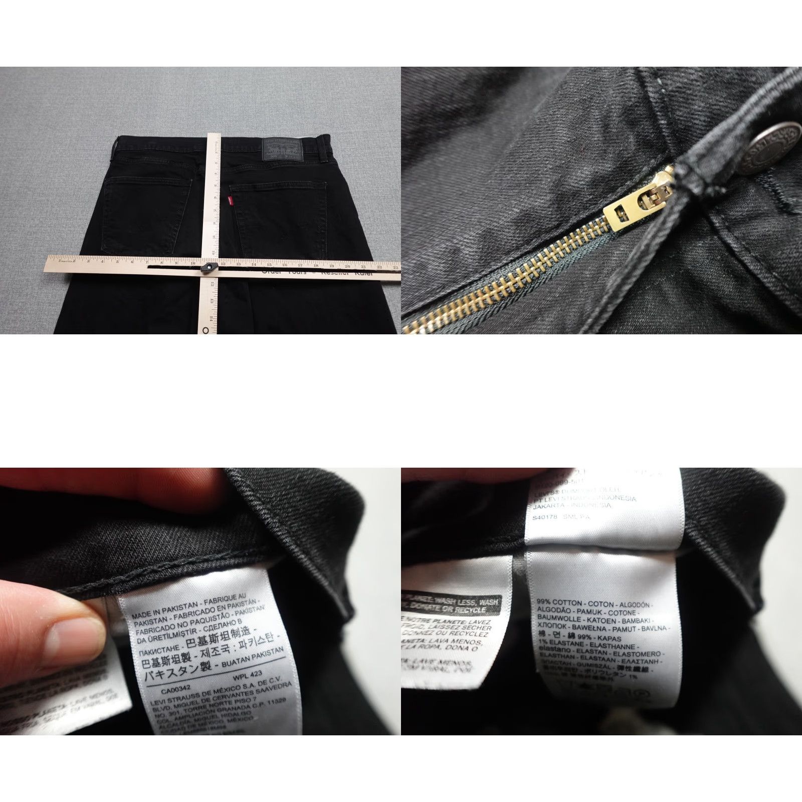 Levi's Levi's 505 Straight Jeans Mens 36x32 Black Denim Stretch Pants Western Size US 36 / EU 52 - 8 Thumbnail