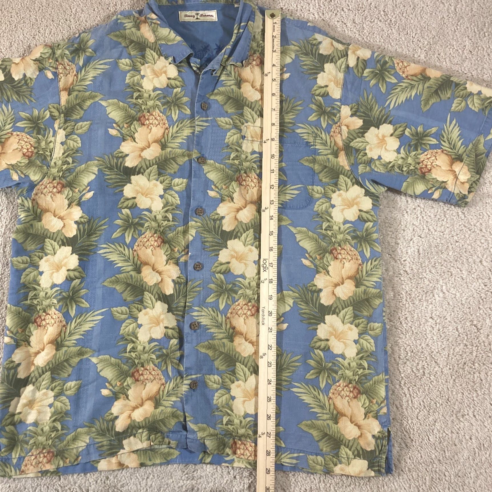 Tommy Bahama VINTAGE Tommy Bahama Men’s Silk Shirt Short Sleeve Hawaiian Floral 100% Silk Blue L Size Regular Collared Button-Up Shirt Mens Size US L / EU 52-54 / 3 - 3 Thumbnail