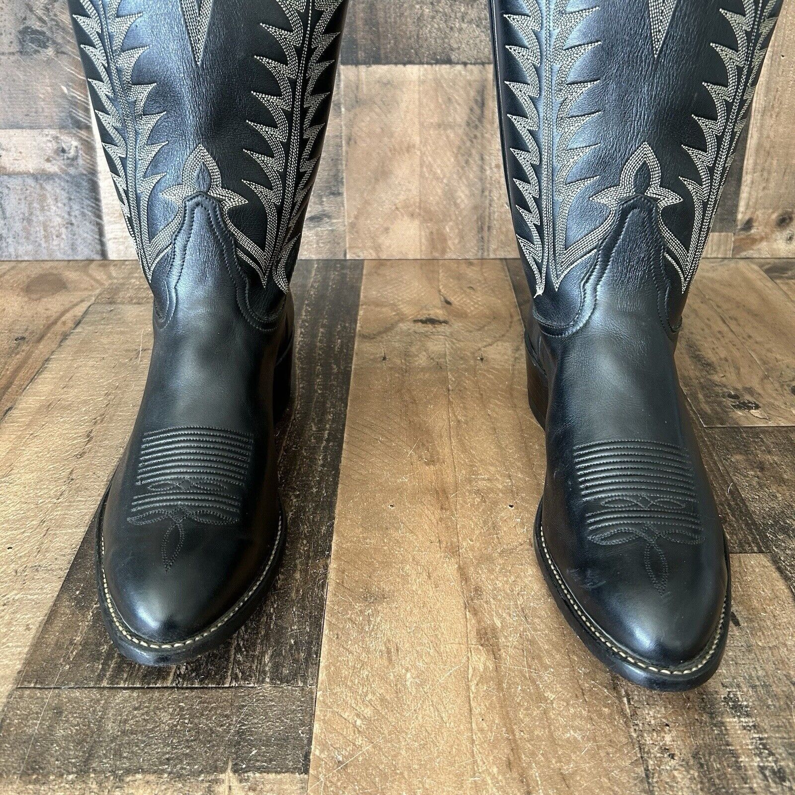 Tony Lama Tony Lama Vintage Classic Black Cowboy Boots Mens 11.5 D Size US 11.5 / EU 44-45 - 11 Thumbnail