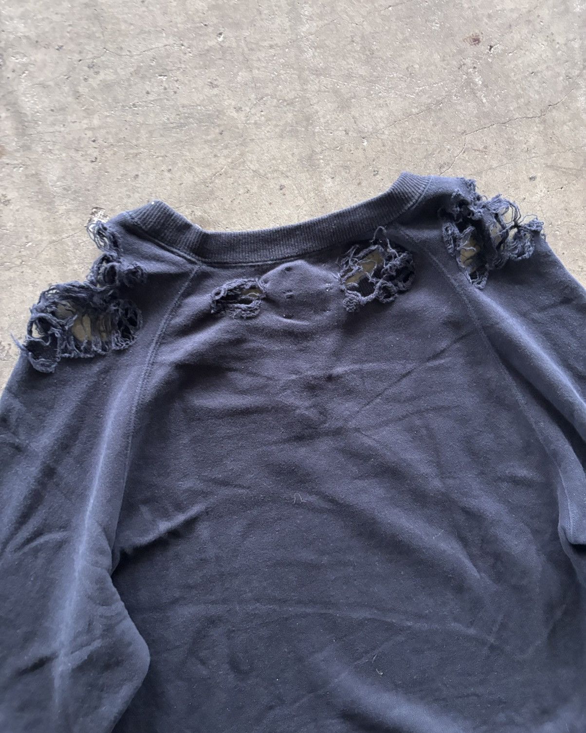 Japanese Brand × Maison MIHARA YASUHIRO Miharayusihiro Trashed Crewneck Size US L / EU 52-54 / 3 - 8 Thumbnail
