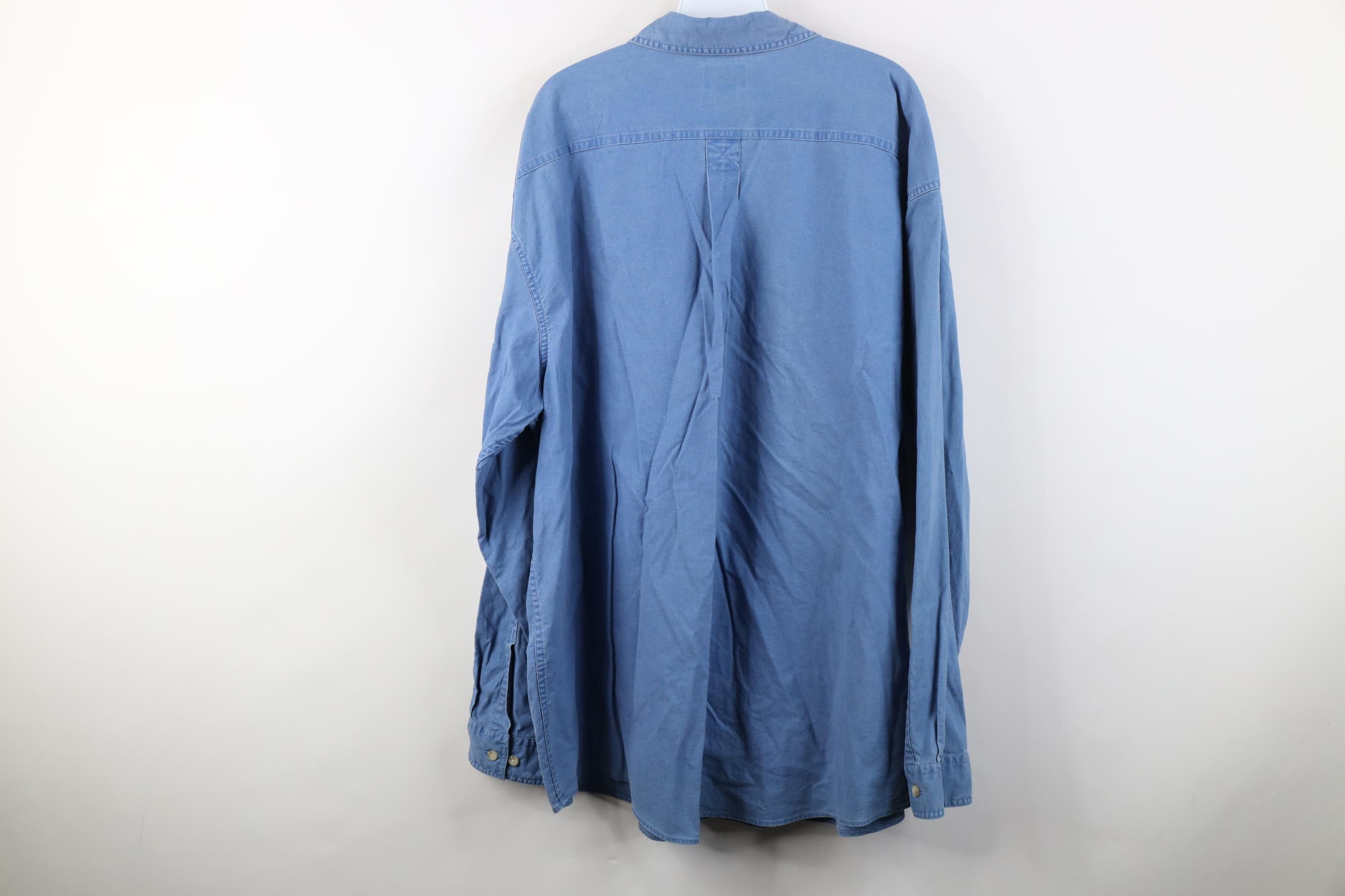 L.L. Bean Vintage LL Bean Stonewash Heavyweight Collared Button Shirt Size US XXL / EU 58 / 5 - 12 Thumbnail