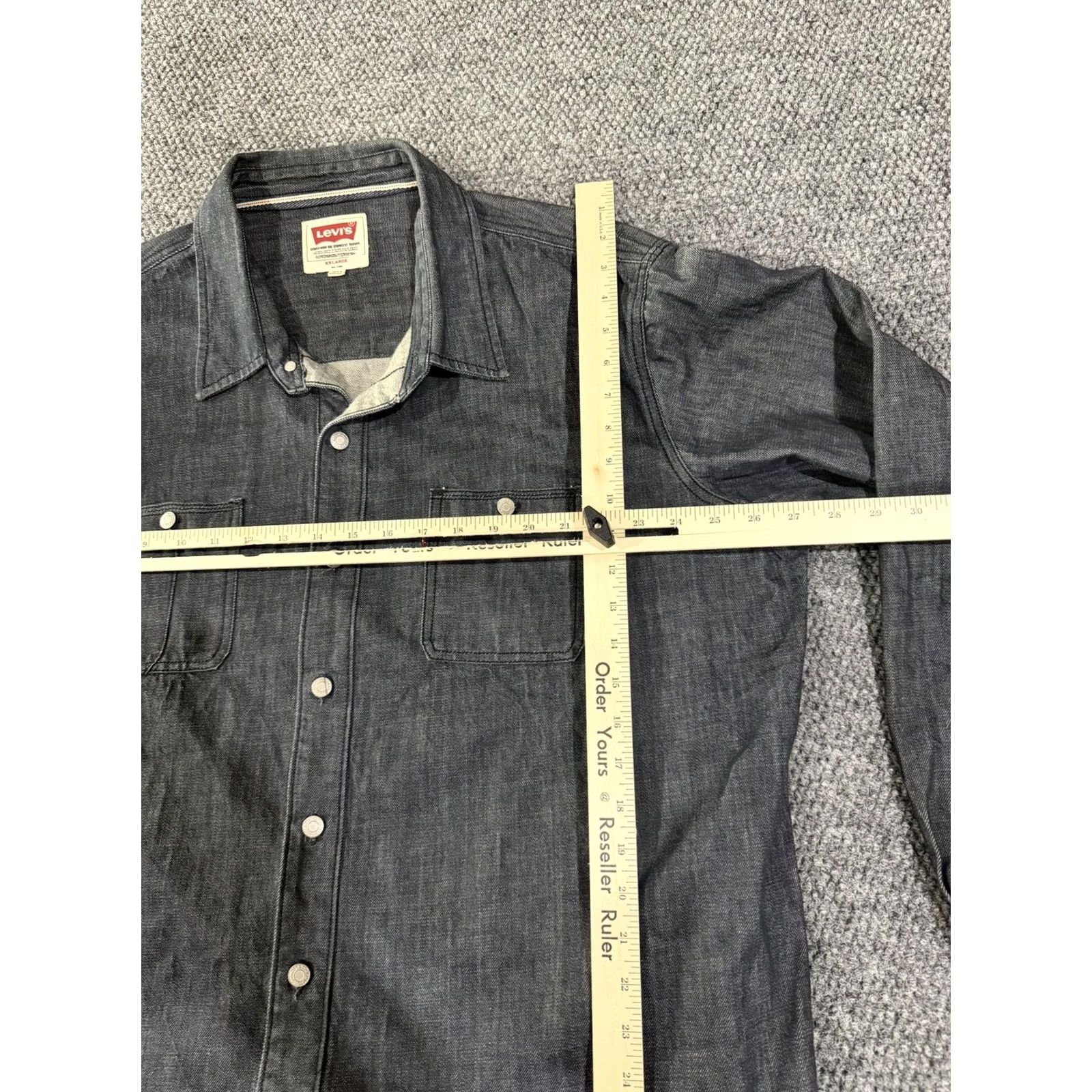 Levi's Levi's Shirt Mens 2XL Gray Denim Western Long Sleeve Snap Front Casual Size US XXL / EU 58 / 5 - 6 Thumbnail