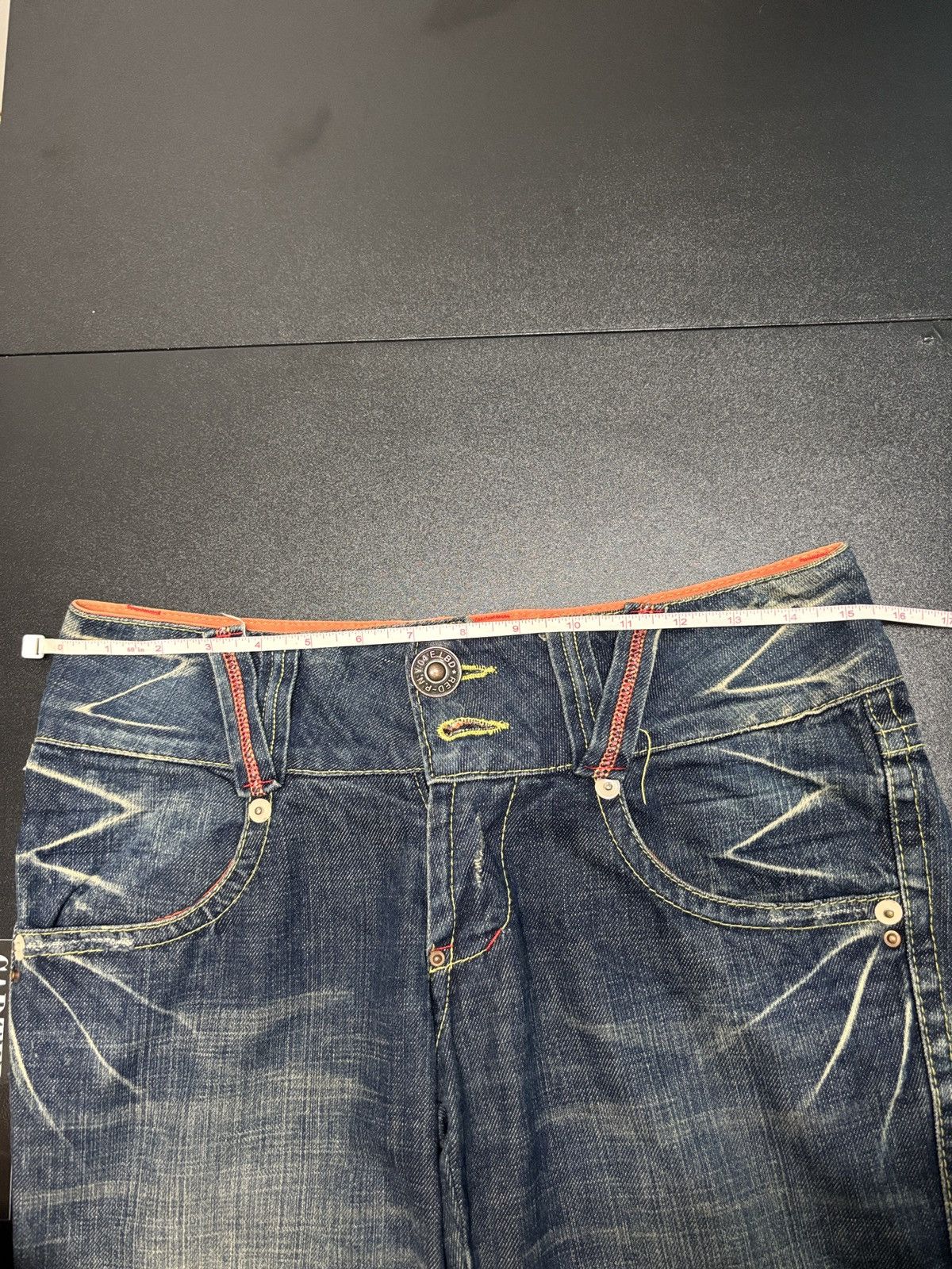 Japanese Brand Y2K Red Pepper Wide Flare Denim Jeans Size 30" / US 8 / IT 44 - 10 Thumbnail