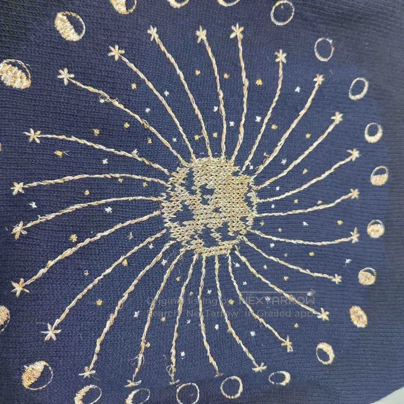 Dior Dior Dark blue gold and silver line solar pattern cashmere Size XS / US 0-2 / IT 36-38 - 7 Thumbnail