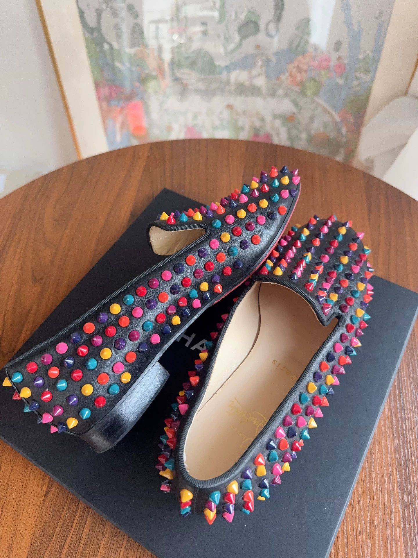 Christian Louboutin CL Rainbow Studs Loafer 97 New 38.5 Size US 7.5 / IT 37.5 - 6 Thumbnail