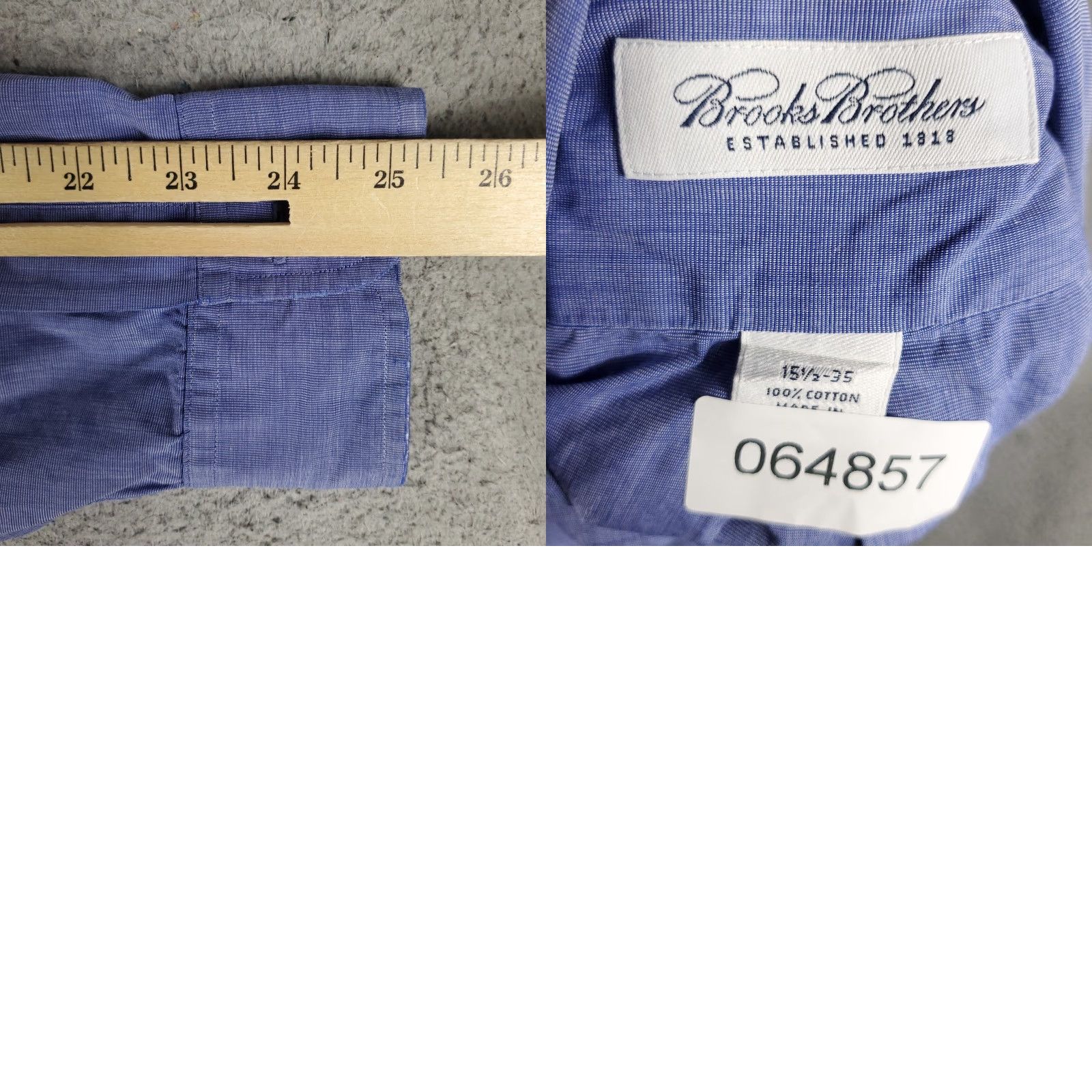 Brooks Brothers Brooks Brothers Shirt Mens 15.5 Blue Dress Button Up Long Sleeve Cotton Woven Non-Iron Pockets Classic Modern Size 40R - 8 Thumbnail