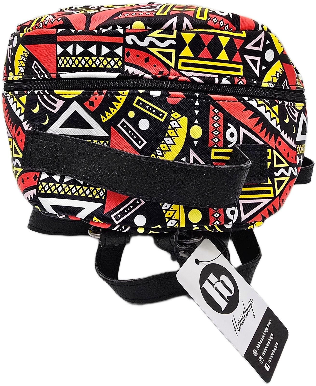 The Unbranded Brand Geometric Patterned Backpack with Adjustable Straps Size ONE SIZE - 6 Thumbnail