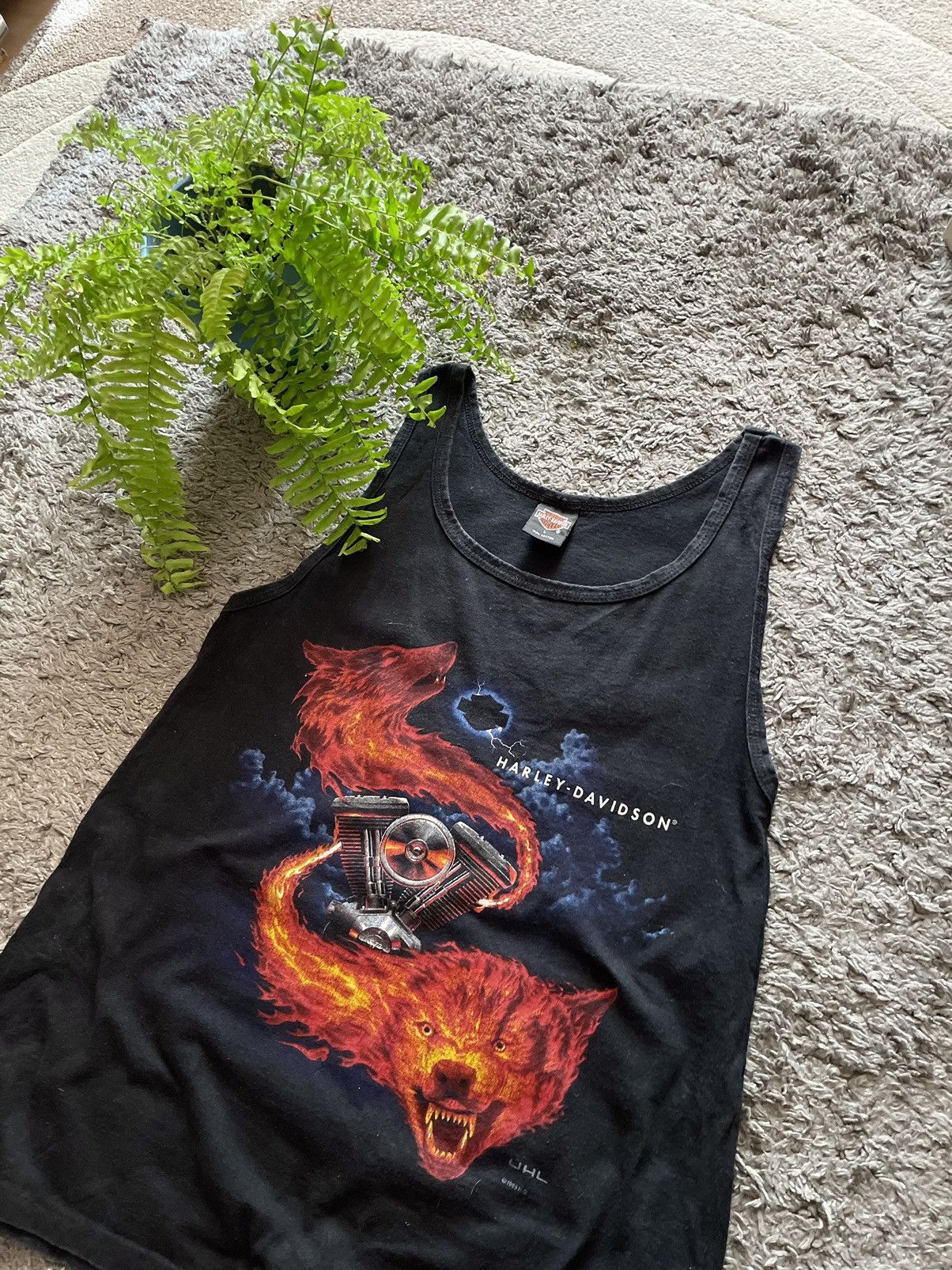 Harley Davidson × Vintage 90s Harley Davidson Undershirt Streetwear Vintage Big Logo Size US L / EU 52-54 / 3 - 3 Thumbnail