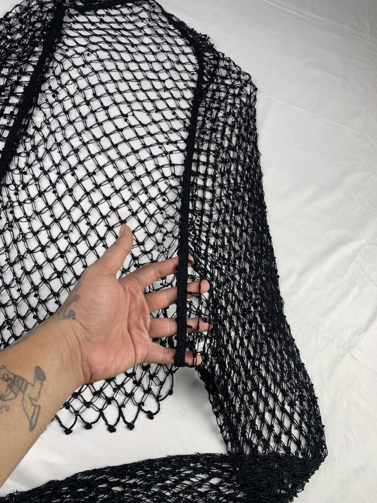 Japanese Brand Plique A Jour Black Knitted Sequin Longsleeve Open Cardigan Size M / US 6-8 / IT 42-44 - 4 Thumbnail