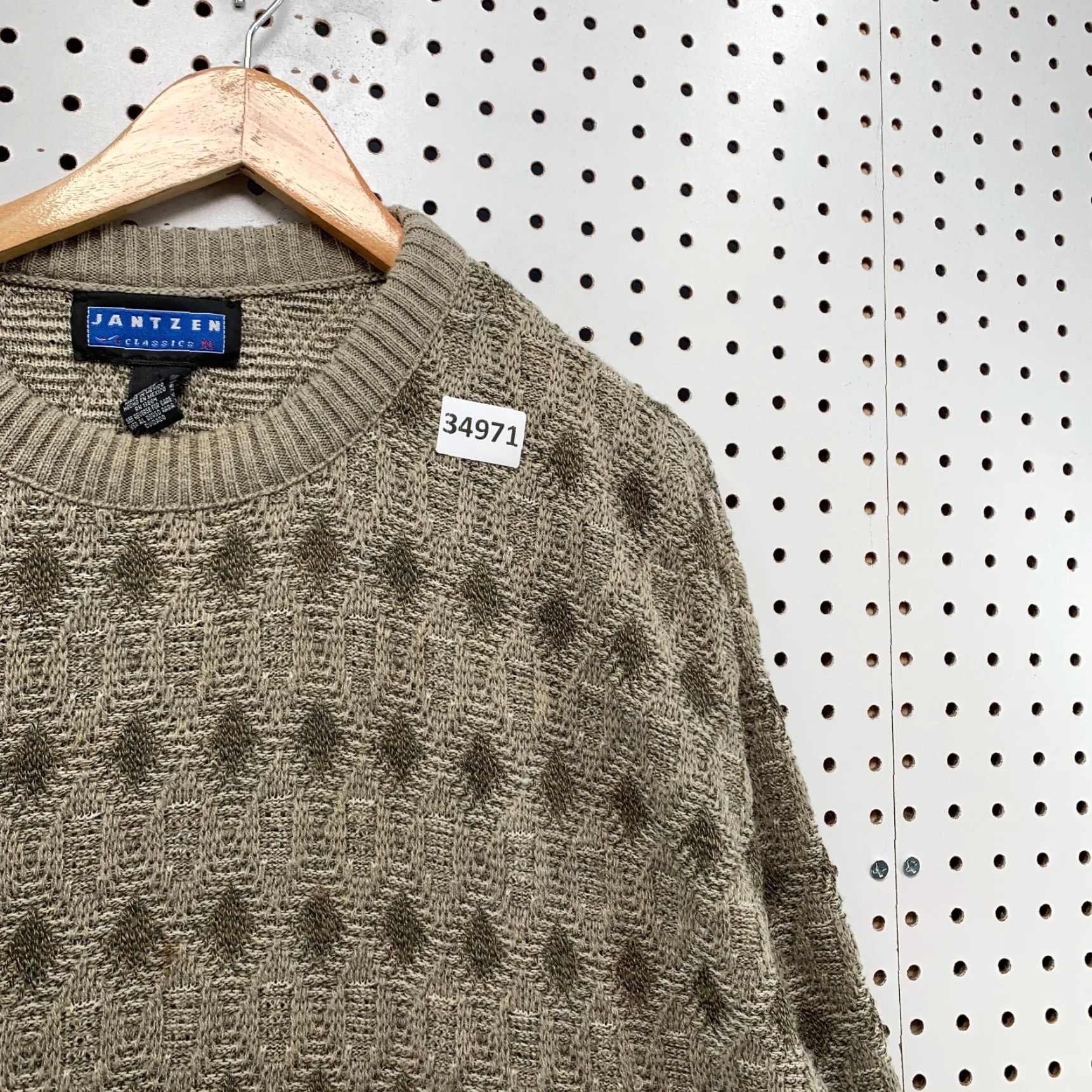 Jantzen VINTAGE Jantzen Knit Acrylic Sweater Mens Large Gray Grandpa Pullover 25.5x29.5 Size US L / EU 52-54 / 3 - 4 Thumbnail