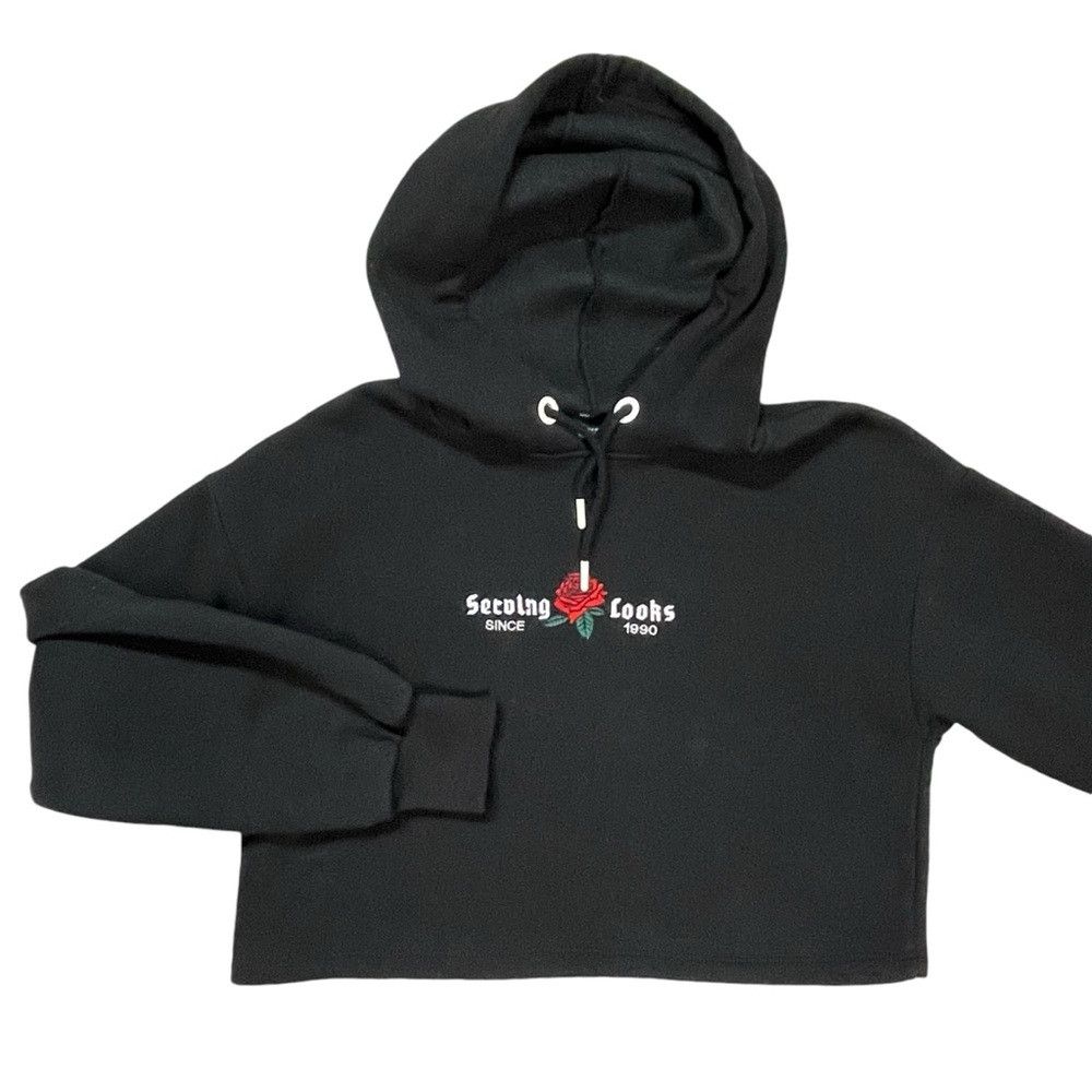 Bershka Bershka Cropped Black Hoodie Size M Size M / US 6-8 / IT 42-44 - 6 Thumbnail