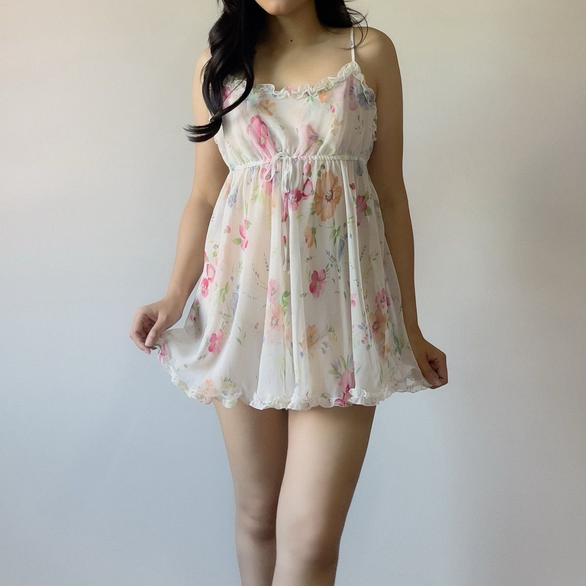 Victoria's Secret Victoria’s Secret 1990s Floral Chiffon Slip Dress (S–M) Size M / US 6-8 / IT 42-44 - 6 Thumbnail