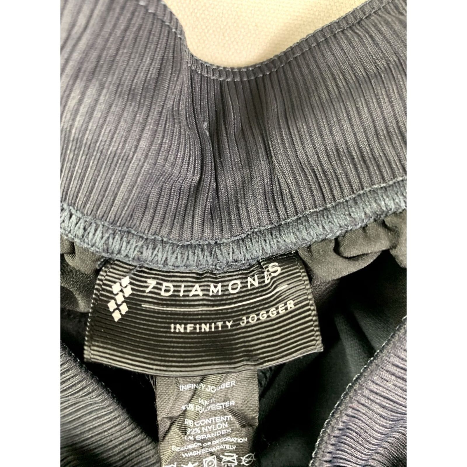 Vintage 7 Diamonds Jogger Pants Men's Medium Black Athletic Tapered 28in Inseam Stj-1006 Infinity Performance Stretch Casual Activewear Size US 31 - 3 Thumbnail
