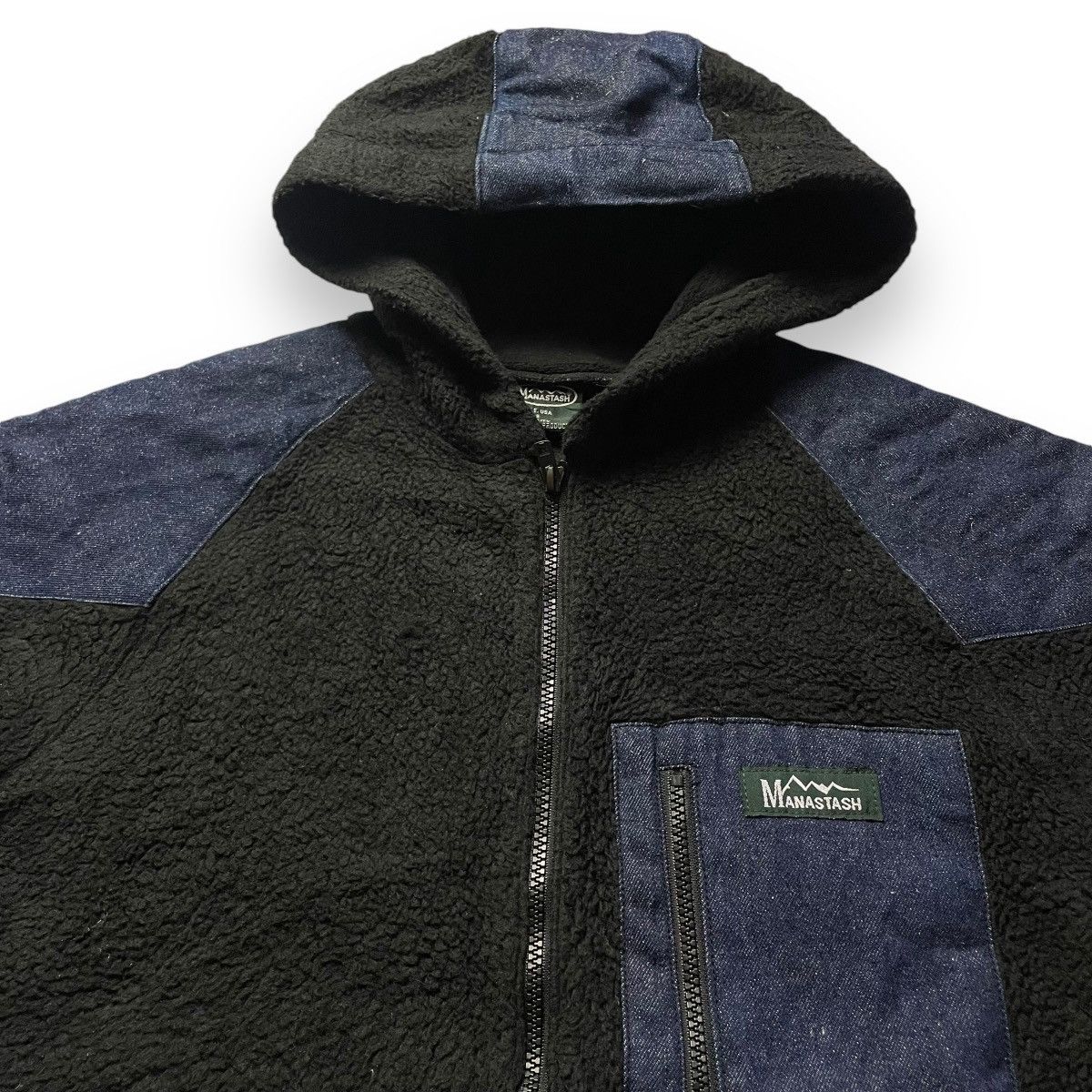 Manastash MANATASH FLEECE + DENIM TWO TONES HOODIE JACKET Size US M / EU 48-50 / 2 - 6 Thumbnail