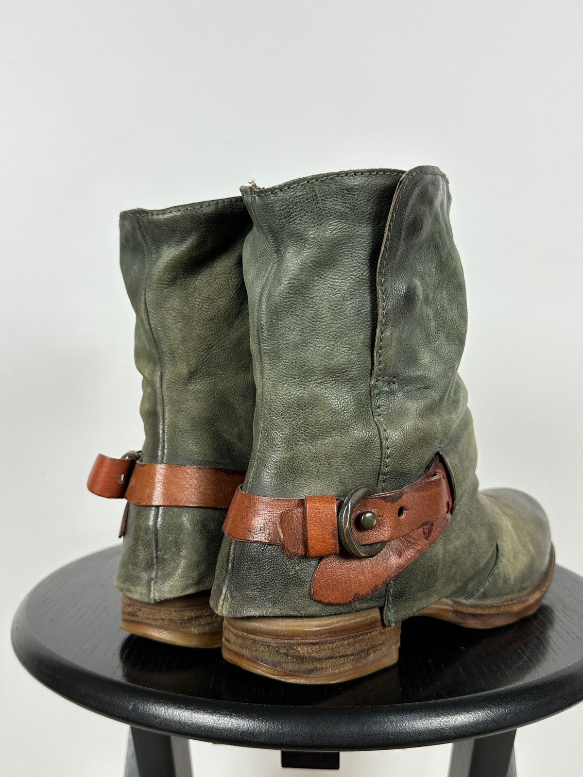 A.S.98 A.S.98. Airstep Leather Biker Ankle Buckle Strap Boots Size US 6 / IT 36 - 5 Thumbnail
