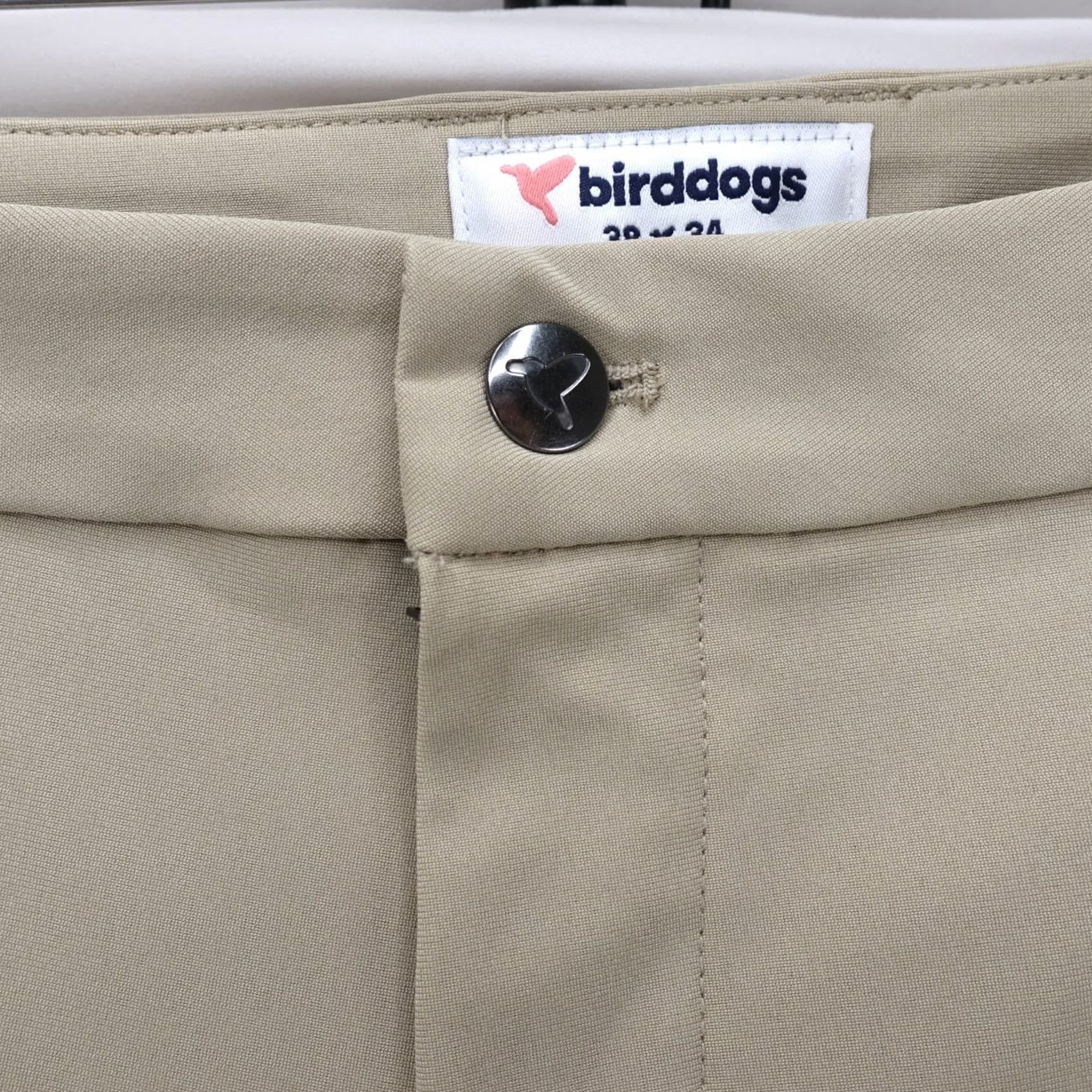 Vintage Birddogs Pants Mens 38x31.5 Khaki Tan Stretch Tapered Performance Zip Chino Regular 5-Pocket Size US 38 / EU 54 - 3 Thumbnail