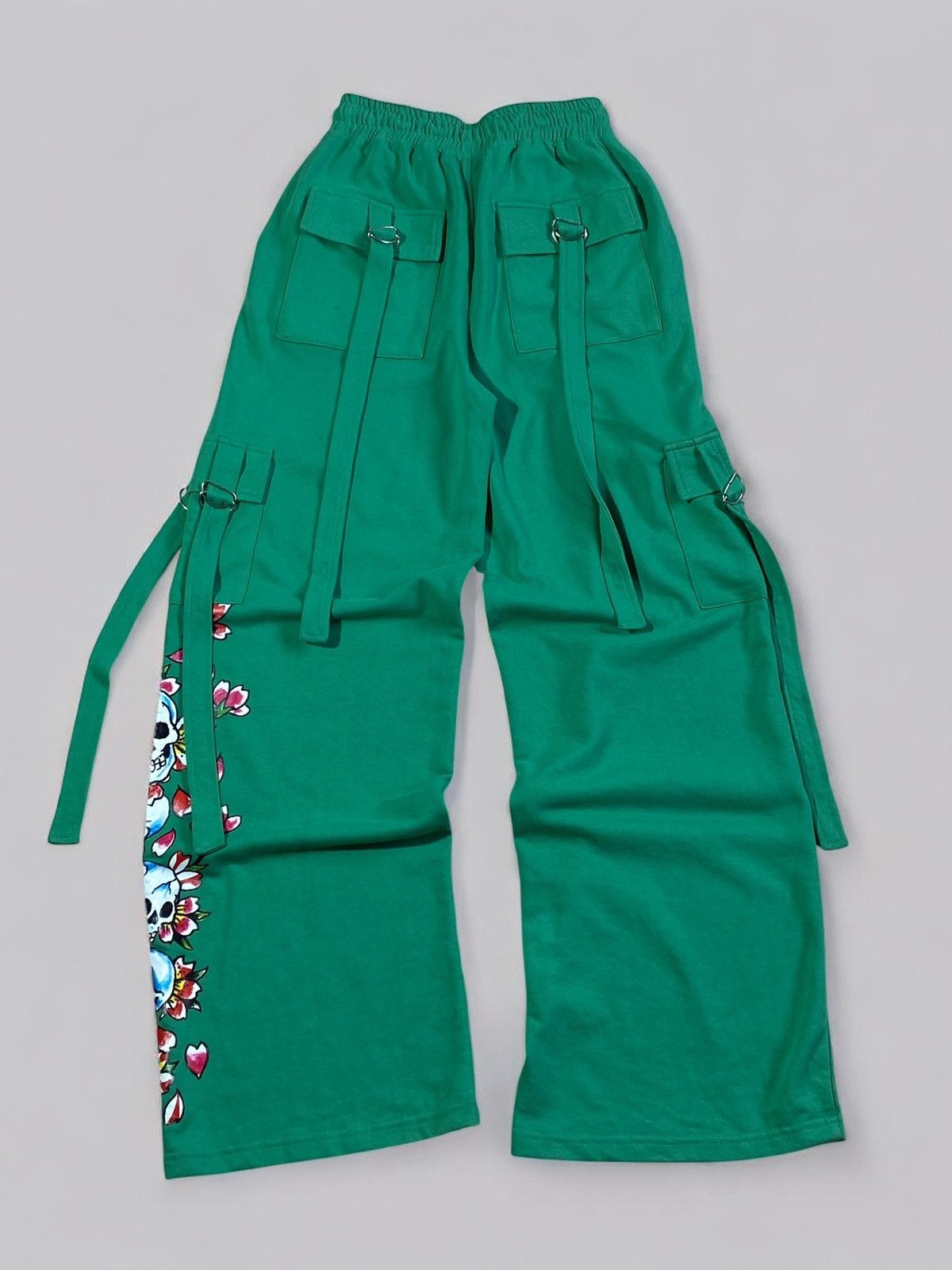 Ed Hardy 🔥 Y2K ED HARDY GREEN SKULL PANTS OPIUM JAPAN VIBES Size US 32 / EU 48 - 4 Thumbnail