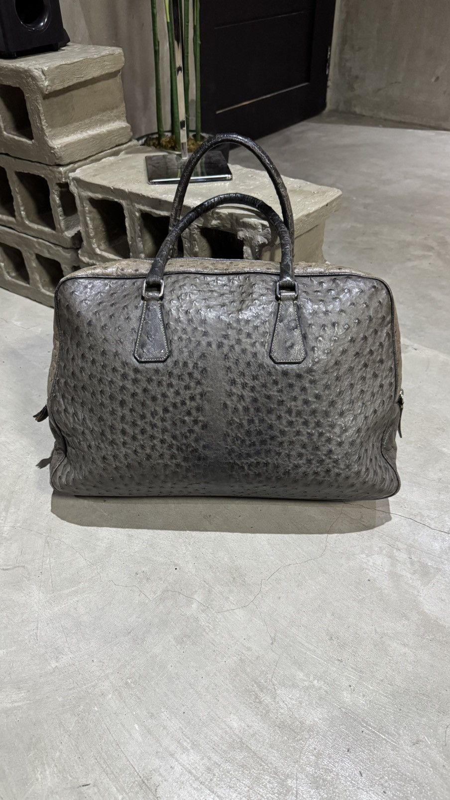 Prada Prada ostrich Briefsace Leather Bag Size ONE SIZE - 5 Thumbnail