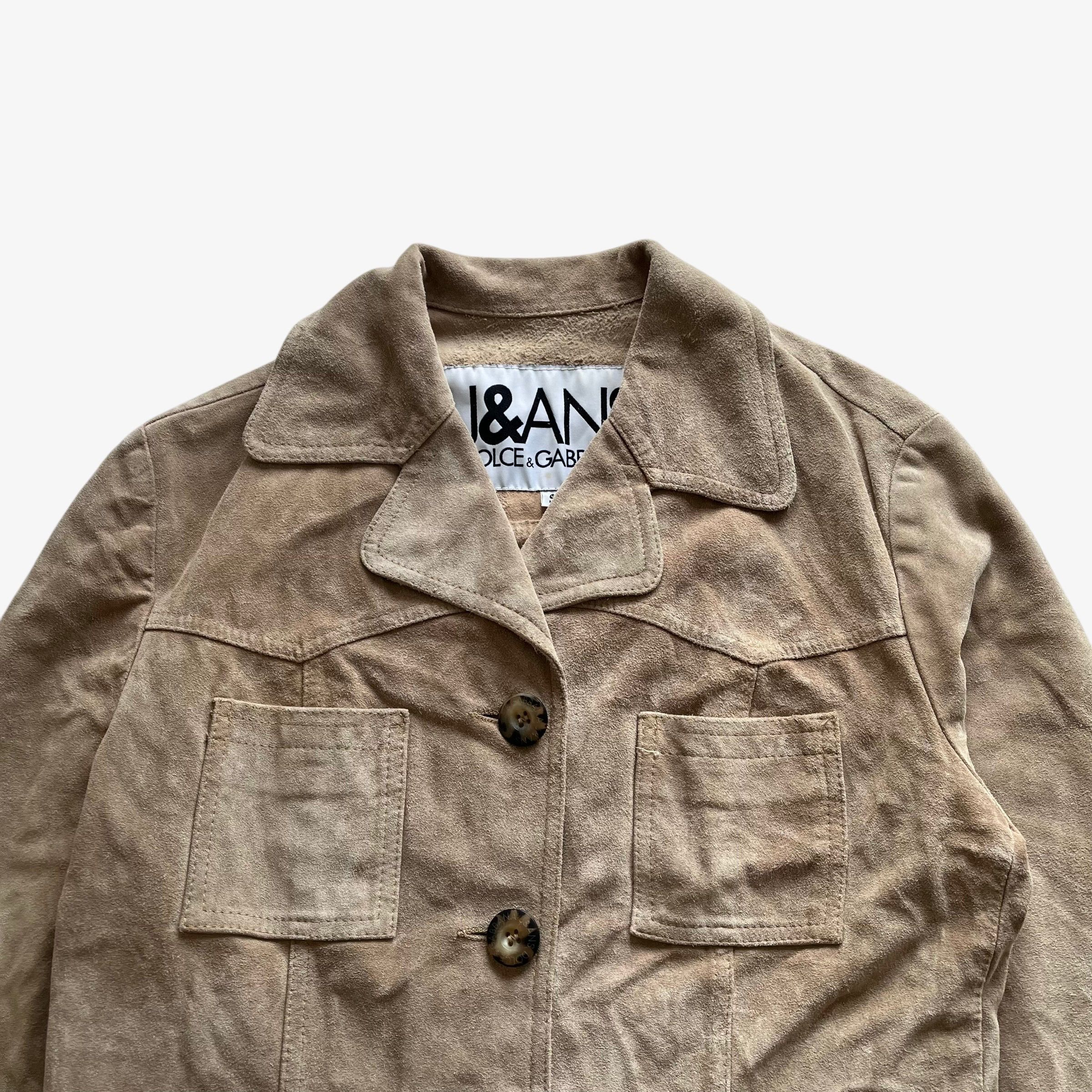 Dolce & Gabbana Vintage Y2K Women's Dolce & Gabbana Beige Leather Jacket Size S / US 4 / IT 40 - 4 Thumbnail