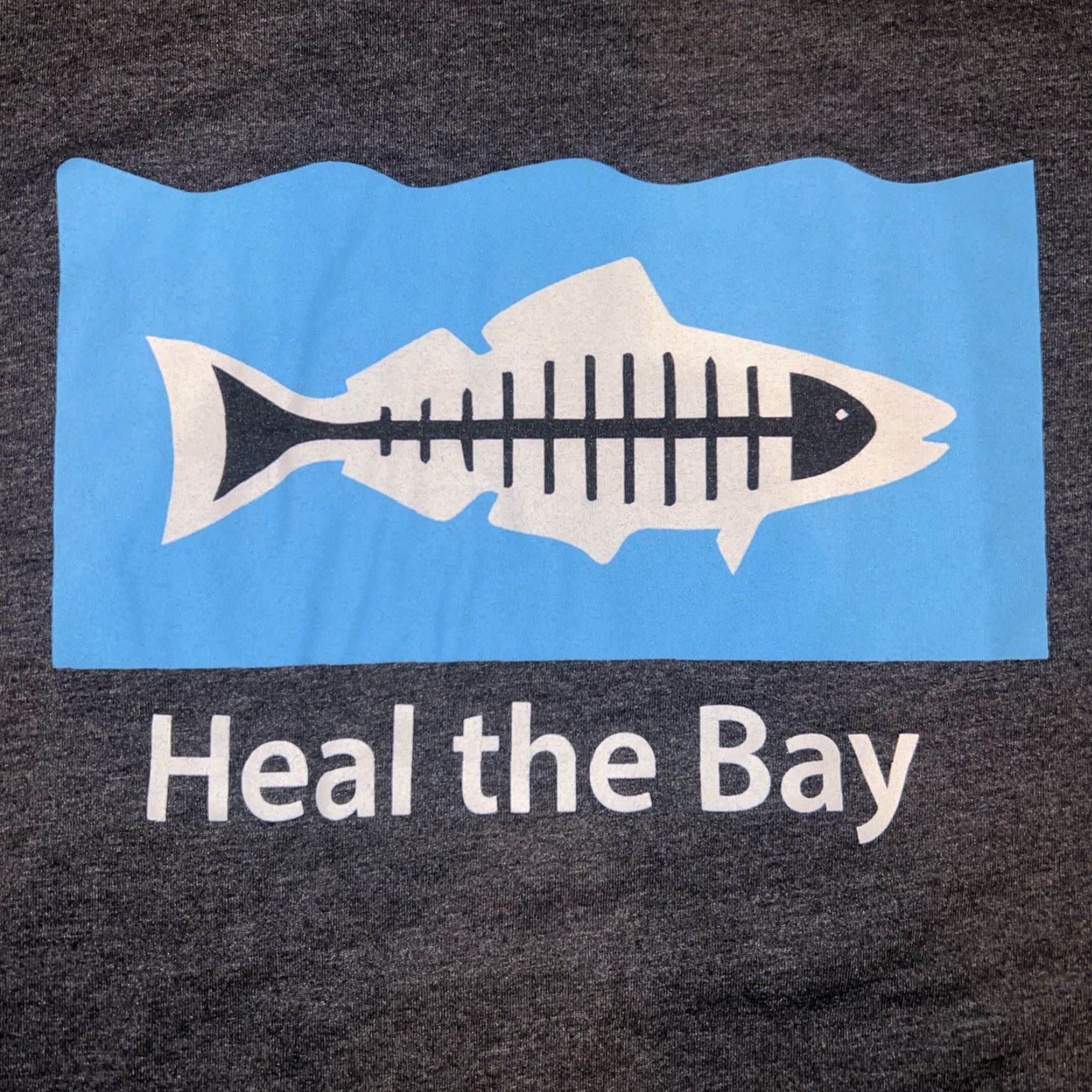 Logo 7 VINTAGE Santa Monica ‘Heal the Bay’ Radioactive Fish Shirt Adult M Gray Cotton Canvas Tee Shirt Surfer Beach Marine Print Mens Size US M / EU 48-50 / 2 - 2 Thumbnail