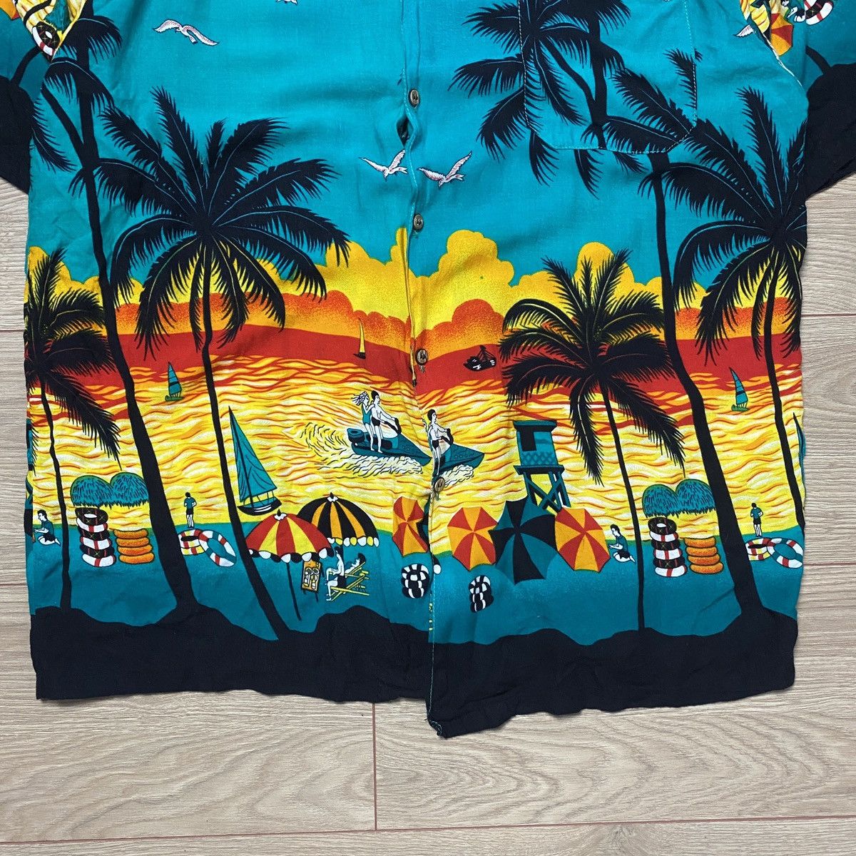 Vintage Paradise Found Hawaiian Shirt Floral Beach Palms Print 2XL Size US XXL / EU 58 / 5 - 3 Thumbnail