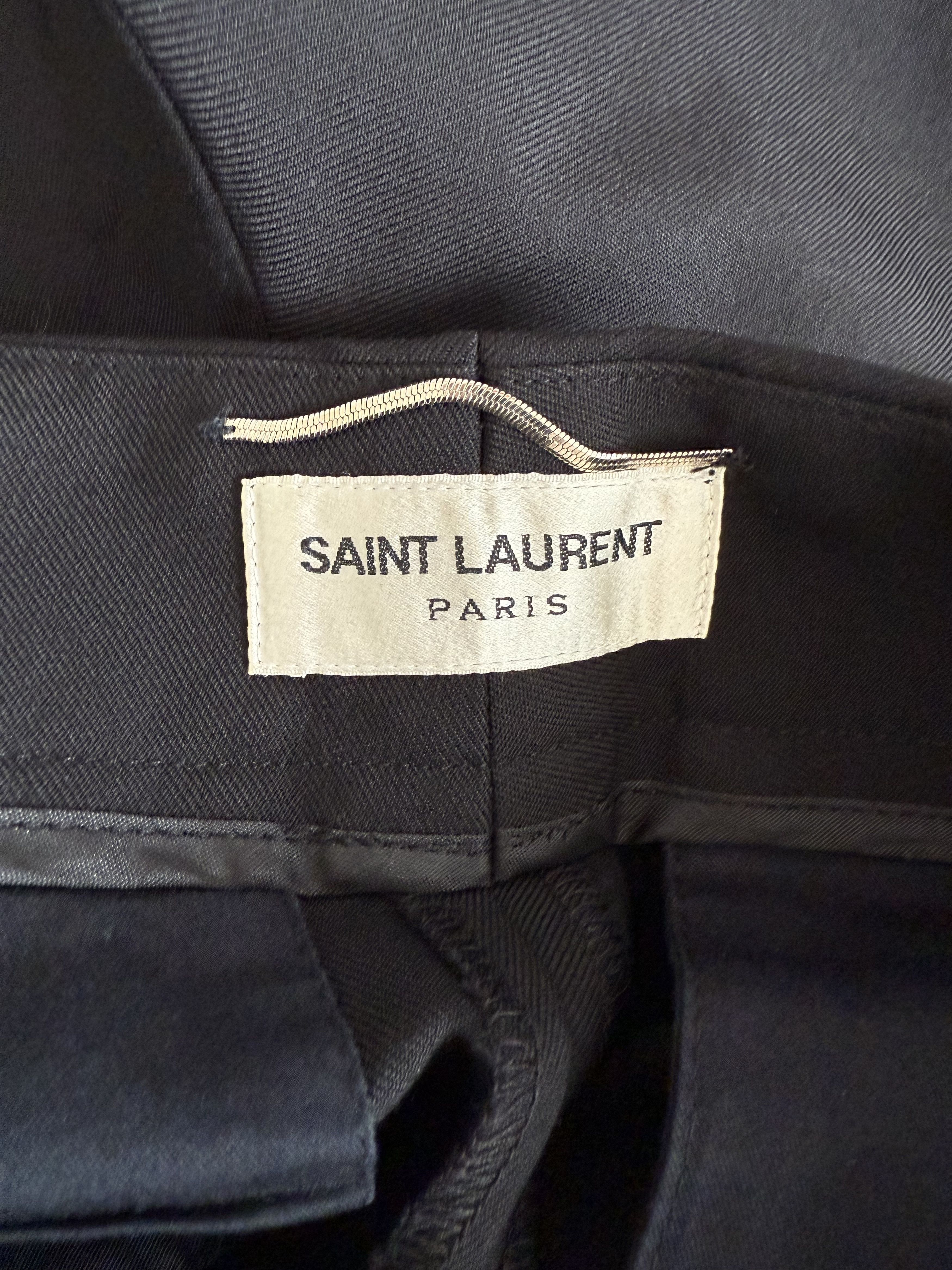 Saint Laurent Paris SS17 Saint Laurent Silver Striped Formal Trousers Size 46R - 11 Thumbnail