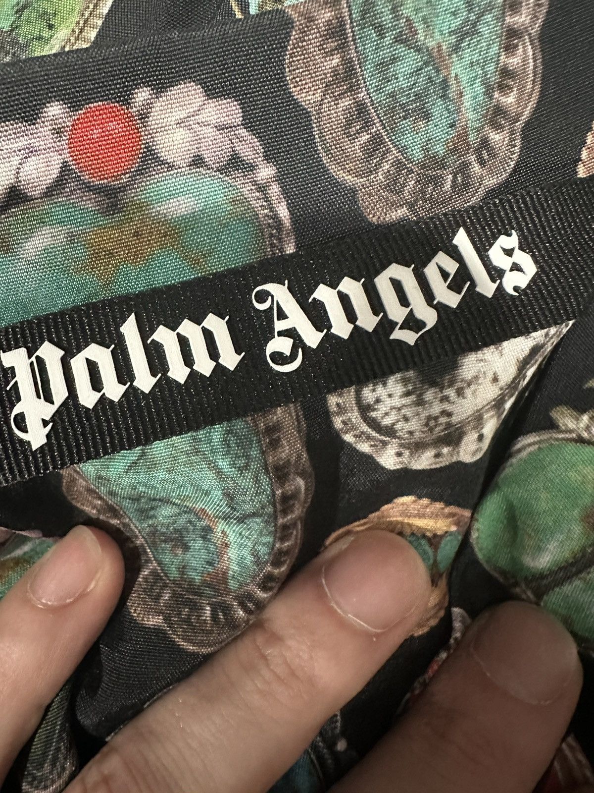 Palm Angels PALM ANGELS BLACK SHORT SLEEVE JEWEL BOWLING SHIRT Size US M / EU 48-50 / 2 - 2 Thumbnail