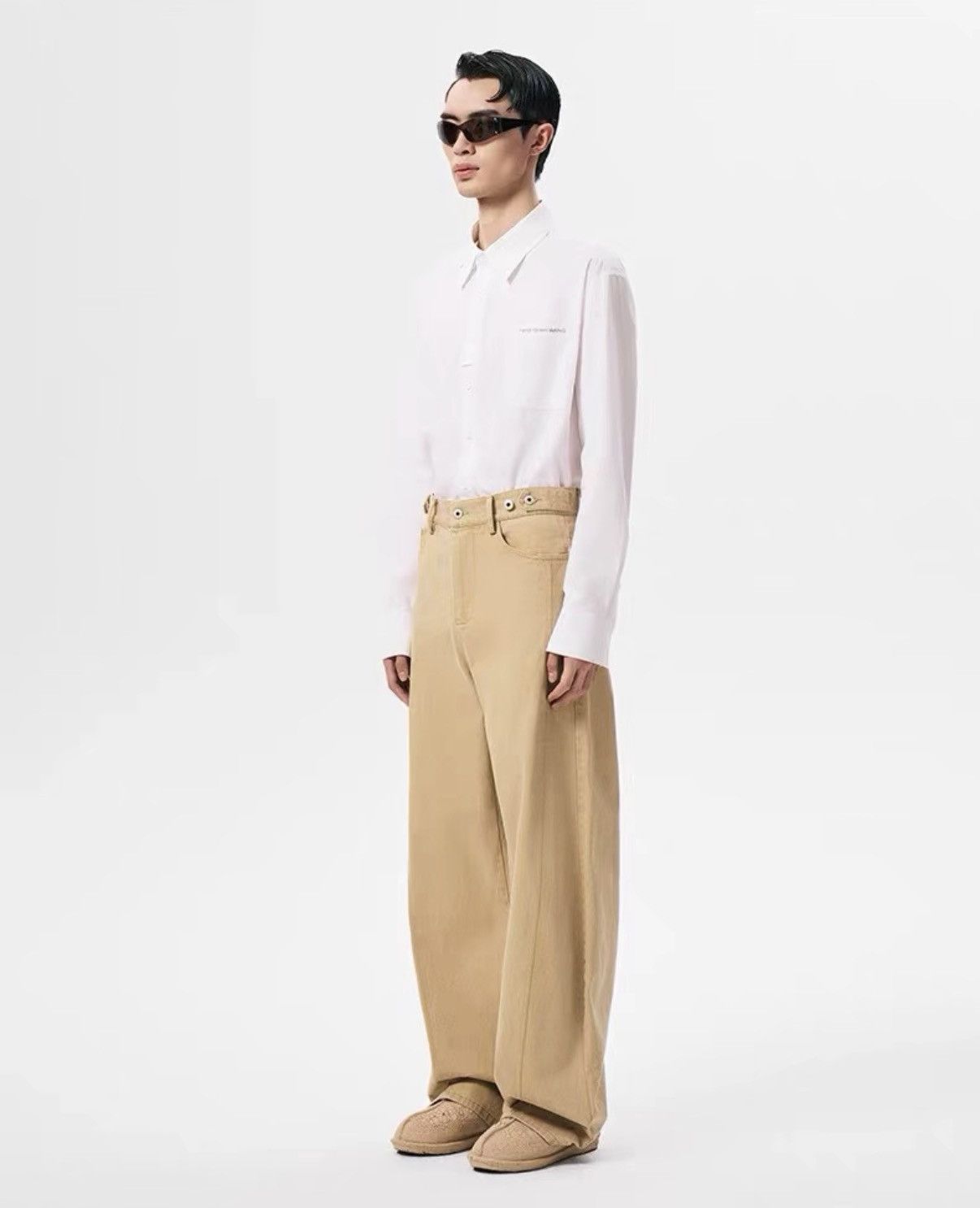 Feng Chen Wang Feng Chen Wang 25SS Khaki Washed Denim Jeans Size US 34 / EU 50 - 3 Thumbnail