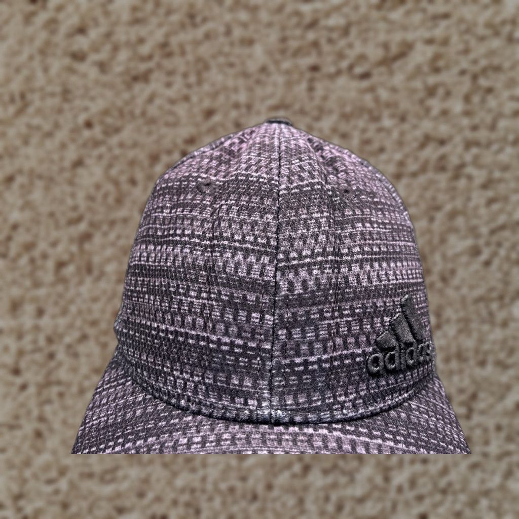 Adidas Adidas Hat Cap Fitted Adult Medium Purple Gray Stripe A-Flex Polyester Golf Hat/Cap Mens M Gray Stripe A-Flex Breathable Lightweight Golf Hat Size ONE SIZE - 1 Thumbnail