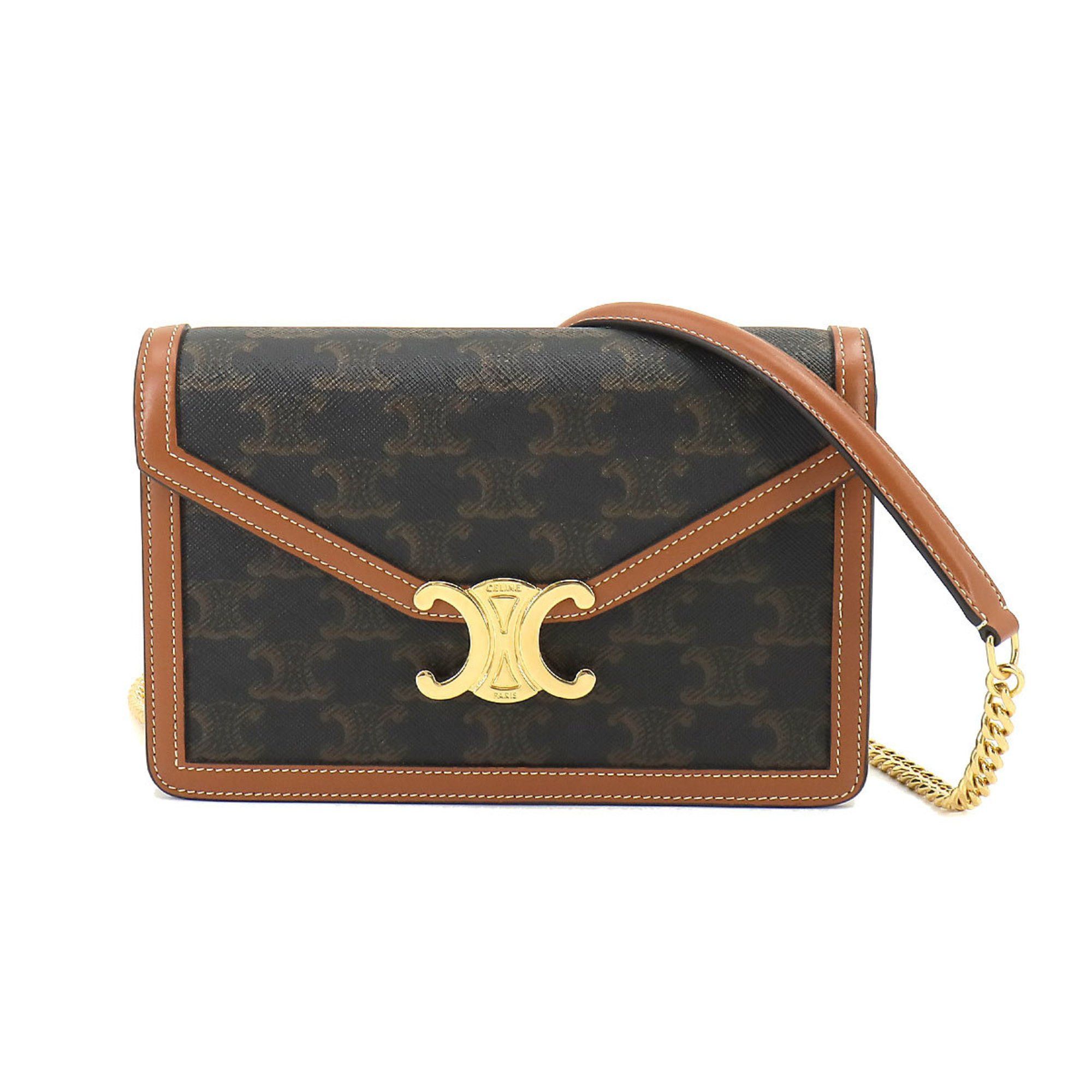 image of Celine Céline Triomphe Wallet in Brown, Women's