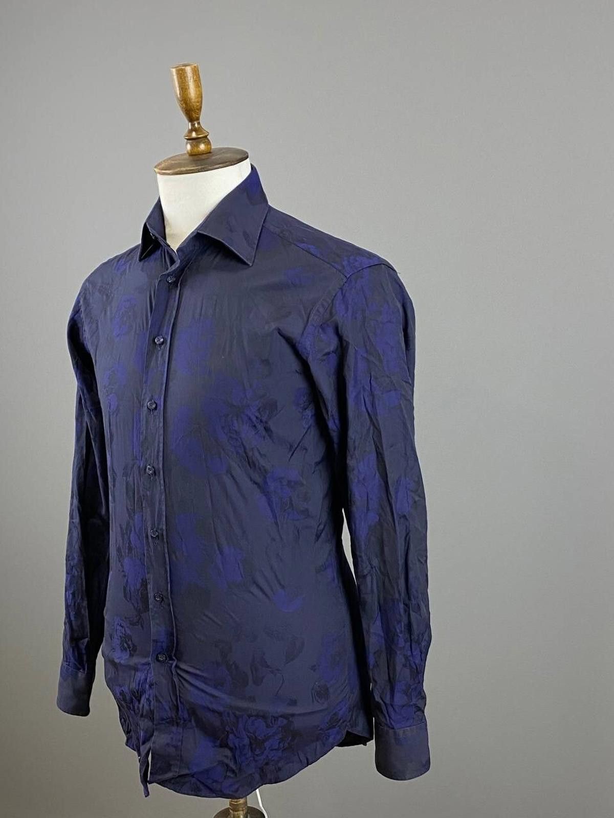 Etro Etro Milano Blue Floral Print Button Down Shirt Size 39 Size US M / EU 48-50 / 2 - 7 Thumbnail