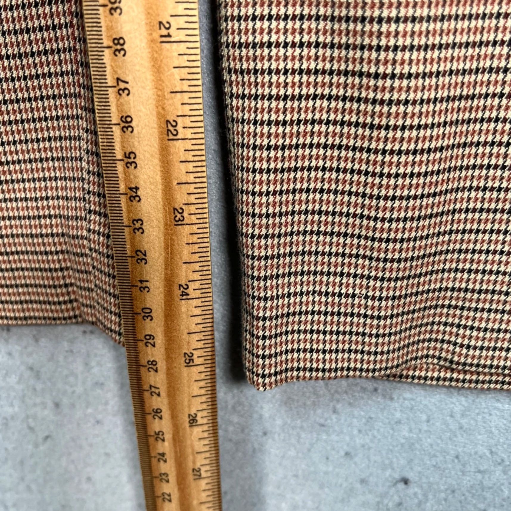 Vintage Wilfred Womens 4 Wide-Leg Plaid Trousers Brown Viscose Blend Pants Size 27" / US 4 / IT 40 - 7 Thumbnail