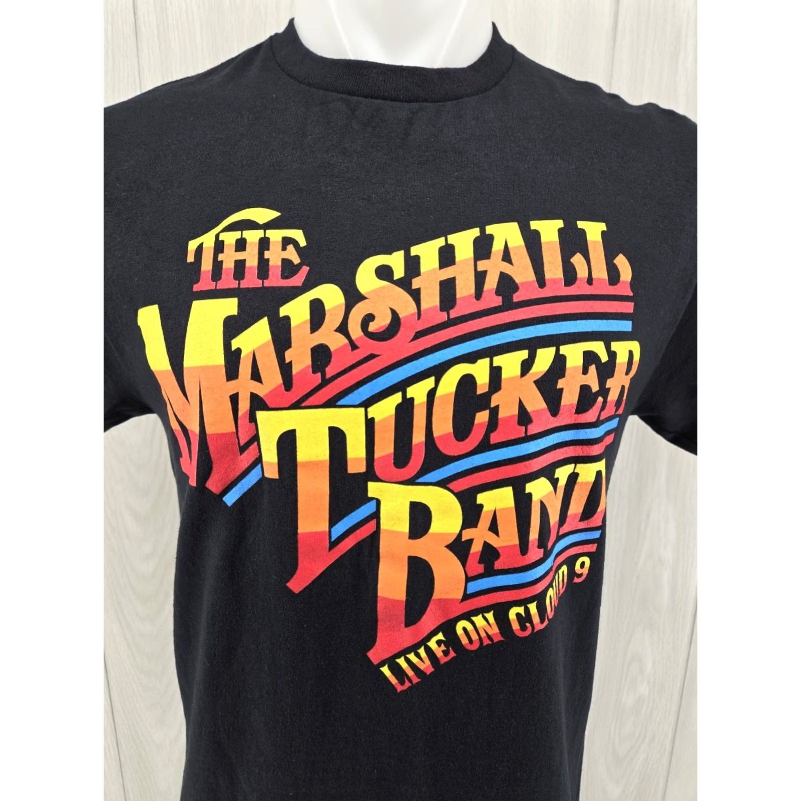 Gildan VINTAGE The Marshall Tucker Band Live On Cloud 9 Logo T Shirt Concert Tour Medium Shirt Mens Black Cotton Logo Double-Sided 90s Size US M / EU 48-50 / 2 - 3 Thumbnail