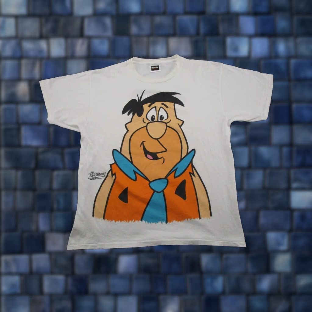 Tultex VTG 90s The Flintstones Fred Flintstone Shirt Double Sided Single Stitch XL Unisex Cotton Graphic Tee White 1990s Mens Womens Boys Girls Size US XL / EU 56 / 4 - 1 Thumbnail