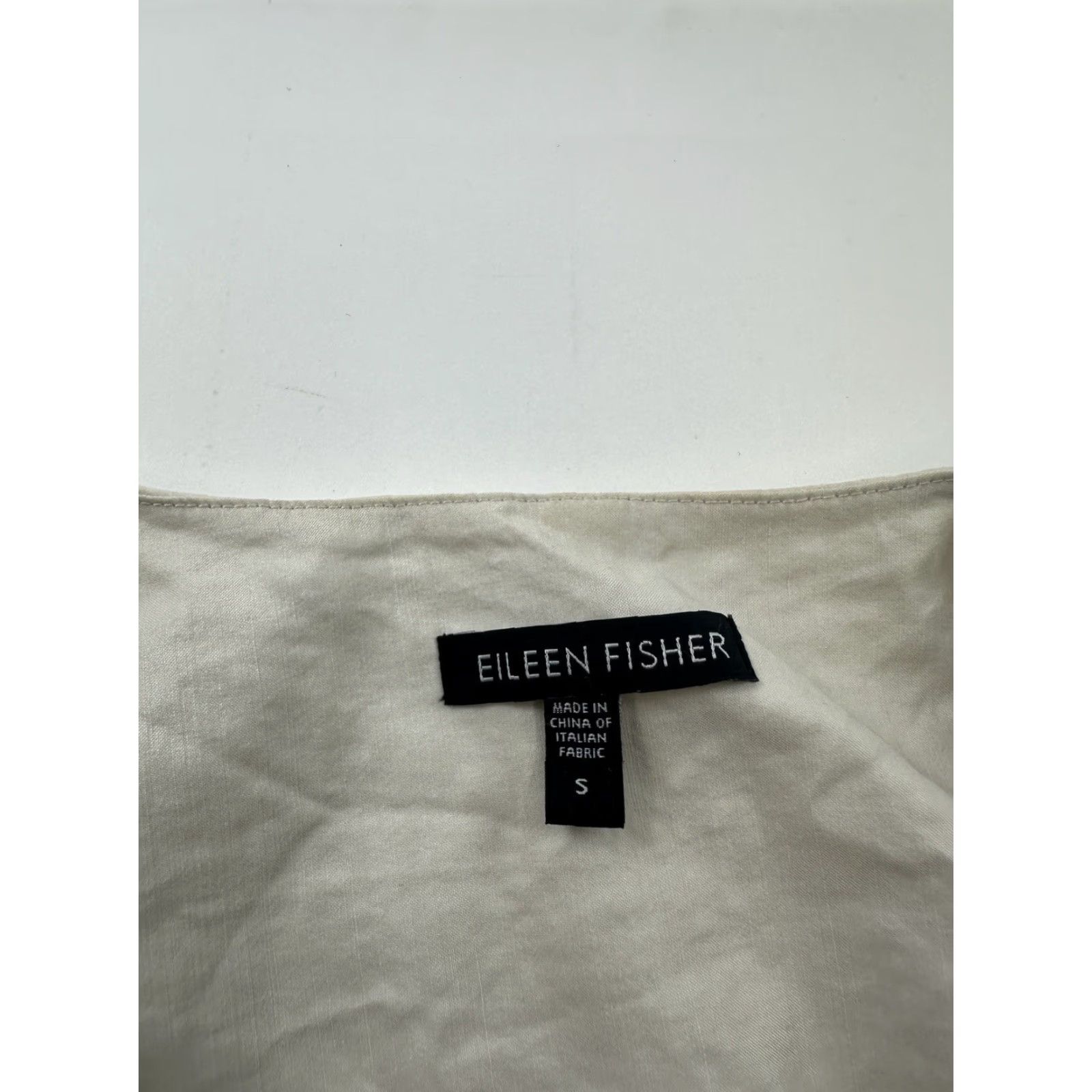 Eileen Fisher Eileen Fisher Jacket Womens Small Beige Polished Ramie Stretch Full Zip Coat Size S / US 4 / IT 40 - 3 Thumbnail