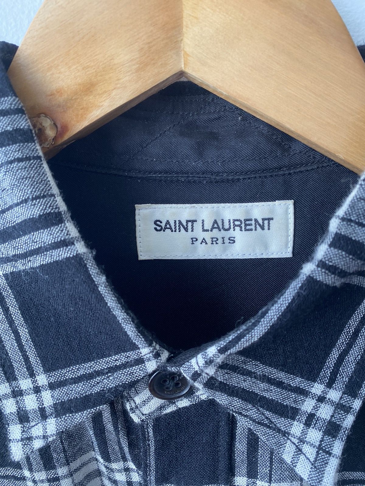 Saint Laurent Paris Saint Laurent Paris Wool Shirt Size US S / EU 44-46 / 1 - 7 Thumbnail