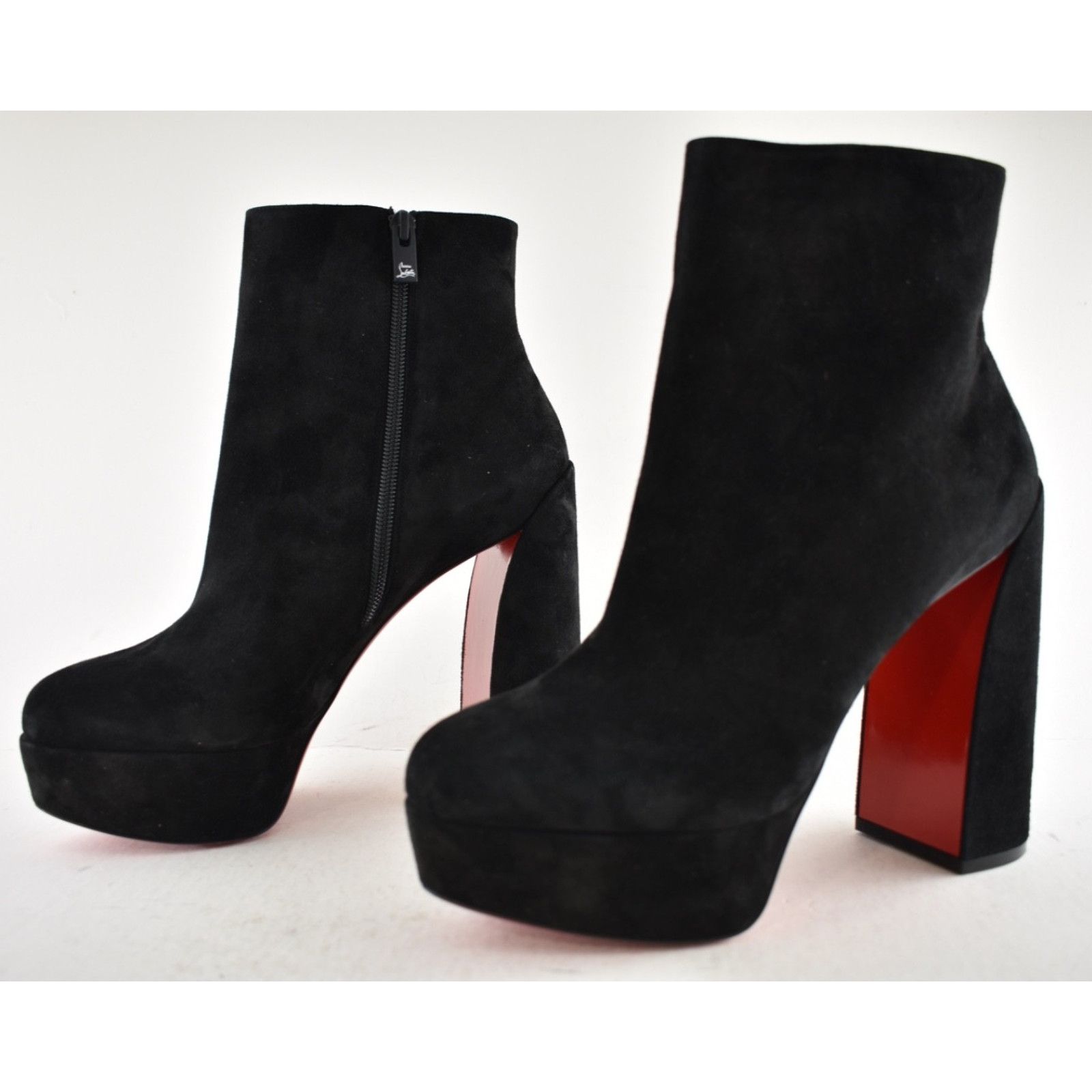 Christian Louboutin Christian Louboutin Movida Booty 130 Black Suede Bootie 40.5 Size US 10.5 / IT 40.5 - 16 Thumbnail