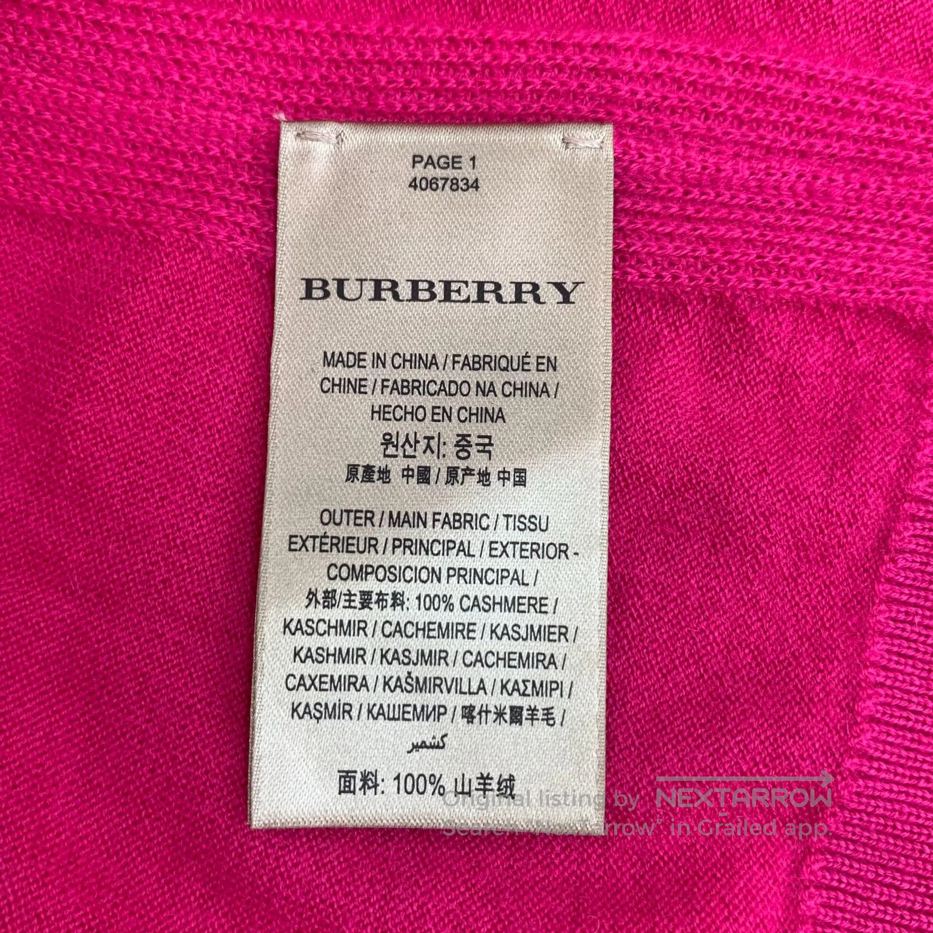 Burberry Burberry Blush pink cashmere V-neck long sleeve knitted sw Size US XS / EU 42 / 0 - 7 Thumbnail