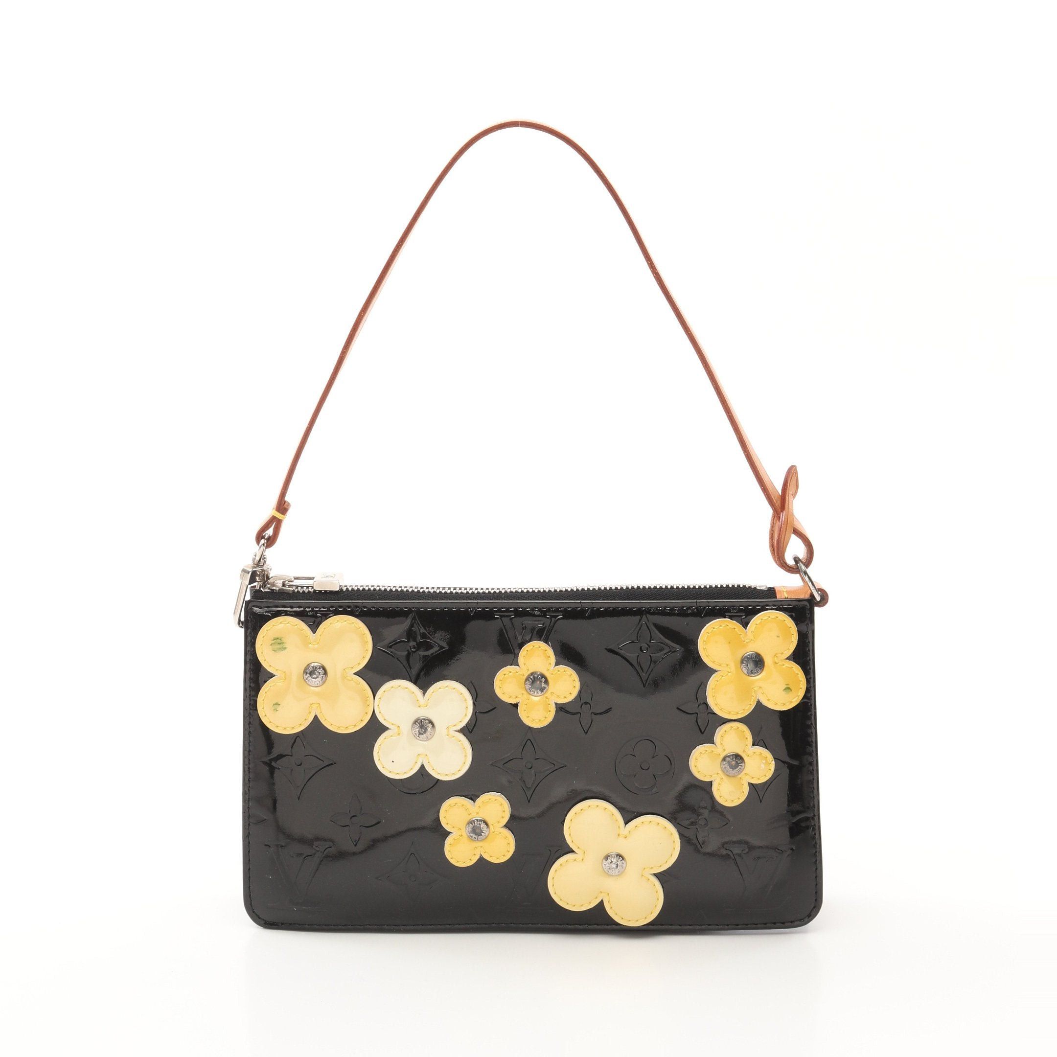 Louis Vuitton Louis Vuitton Flower Lexington Monogram Vernis Noir Handbag Patent Leather Black Beige Size ONE SIZE - 1 Thumbnail