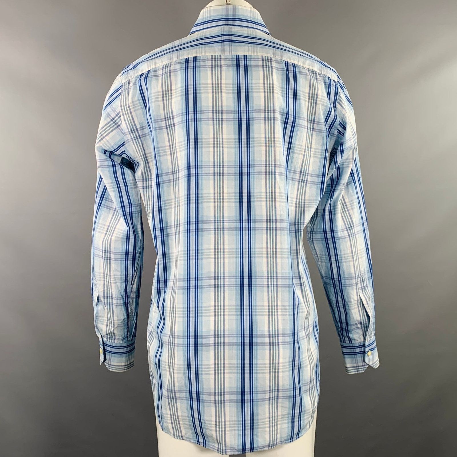 Etro Size M Blue White Plaid Cotton Button Up Long Sleeve Shirt Size US M / EU 48-50 / 2 - 3 Thumbnail