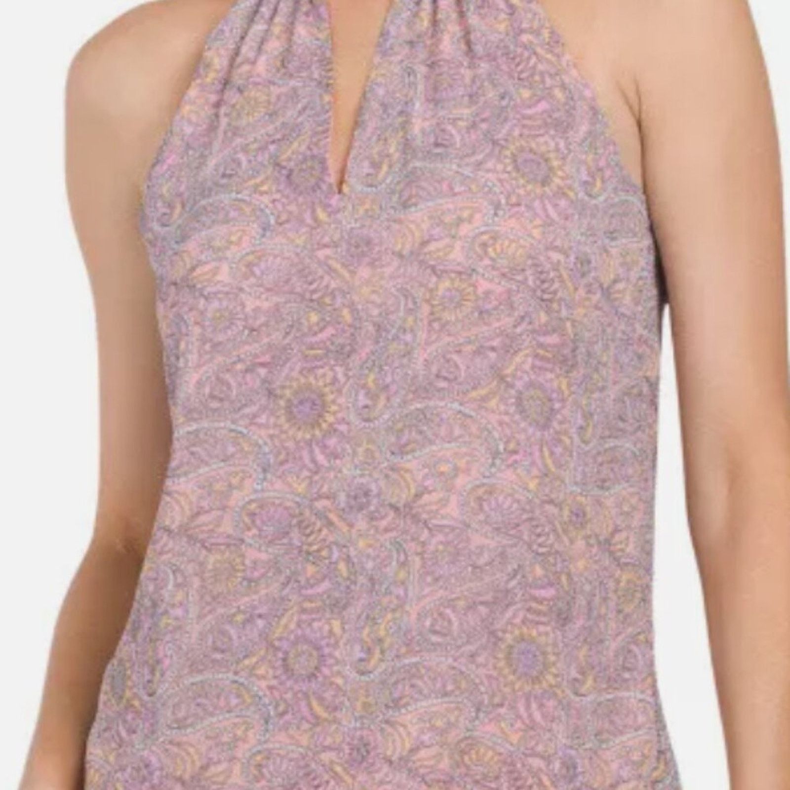 Ramy Brook Ramy Brook Lula Paisley Halter Neck Tank Top Pink M Size M / US 6-8 / IT 42-44 - 14 Thumbnail