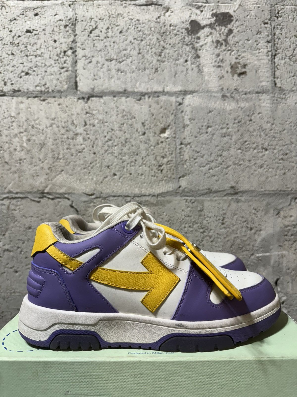 image of Off White Office Sneakers Purple Yellow, Women's (Size 7)