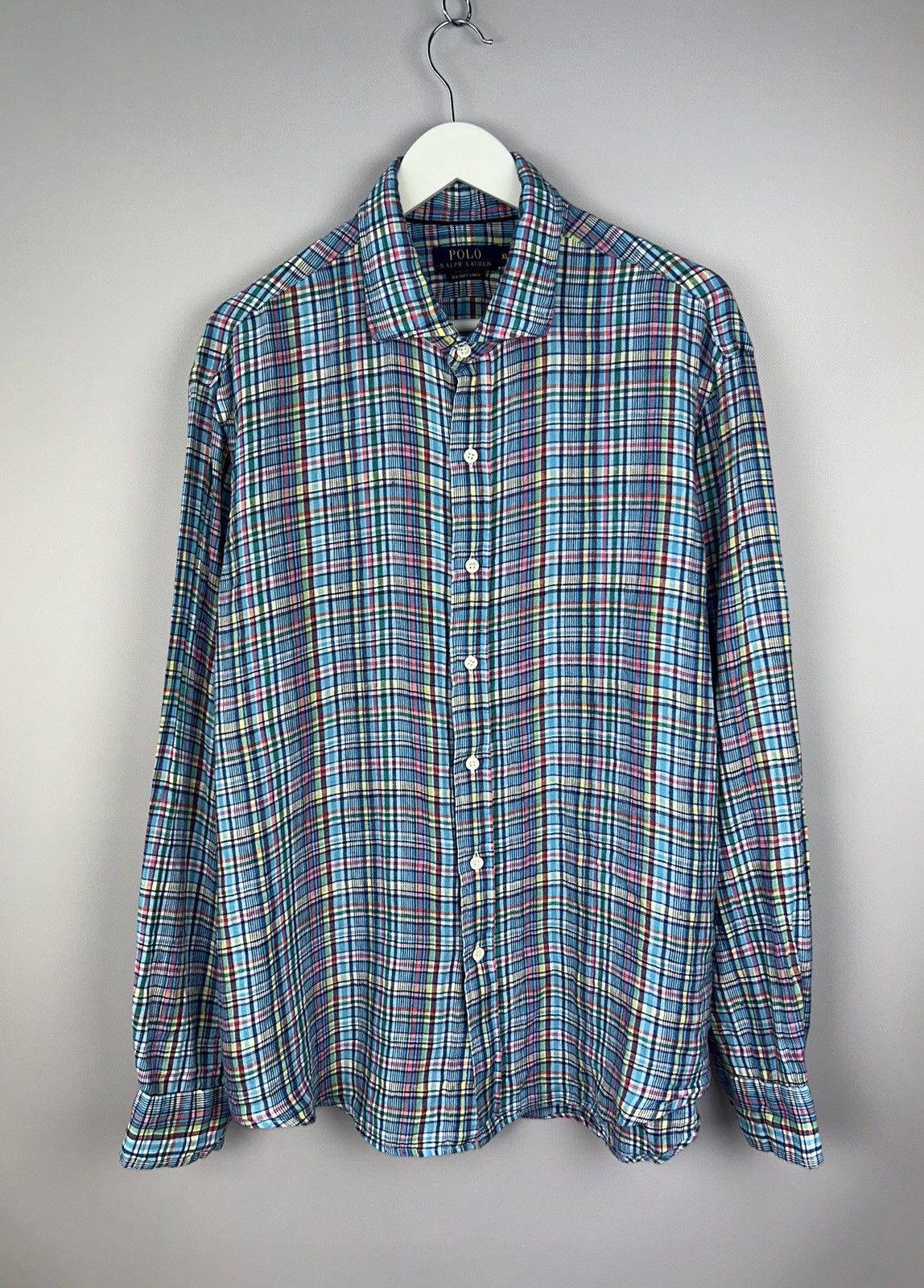 Polo Ralph Lauren Polo Ralph Lauren Sea Soft Linen Check Shirt Size XL Size US XL / EU 56 / 4 - 1 Thumbnail