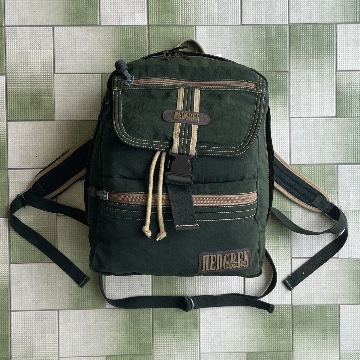 Japanese Brand ❗️ RARE GREEN ARMY HEDGREN BY XAVIER KEGELS BACKPACK Size ONE SIZE - 4 Thumbnail