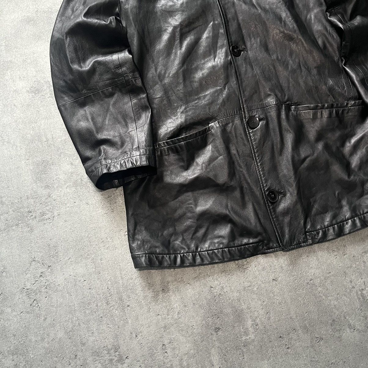 Canali Canali Leather Jackat Black Button Up Size US L / EU 52-54 / 3 - 4 Thumbnail