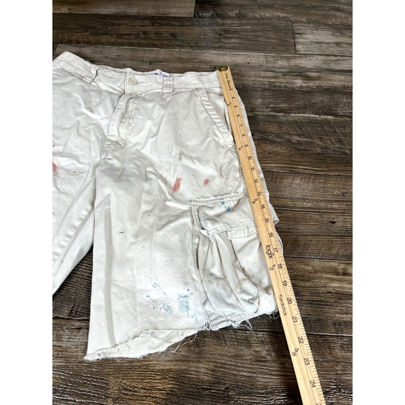 Old Navy VINTAGE Old Navy Cargo Shorts Mens 32 White Distressed Baggy 90s Grunge Y2K Mens Size US 32 / EU 48 - 2 Thumbnail