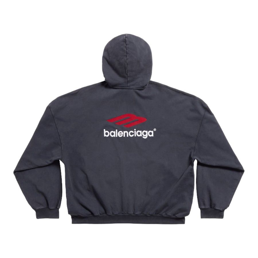 Balenciaga o1srvl11e0425 3B Sports Icon Hoodie Oversized in Black Size US L / EU 52-54 / 3 - 2 Thumbnail