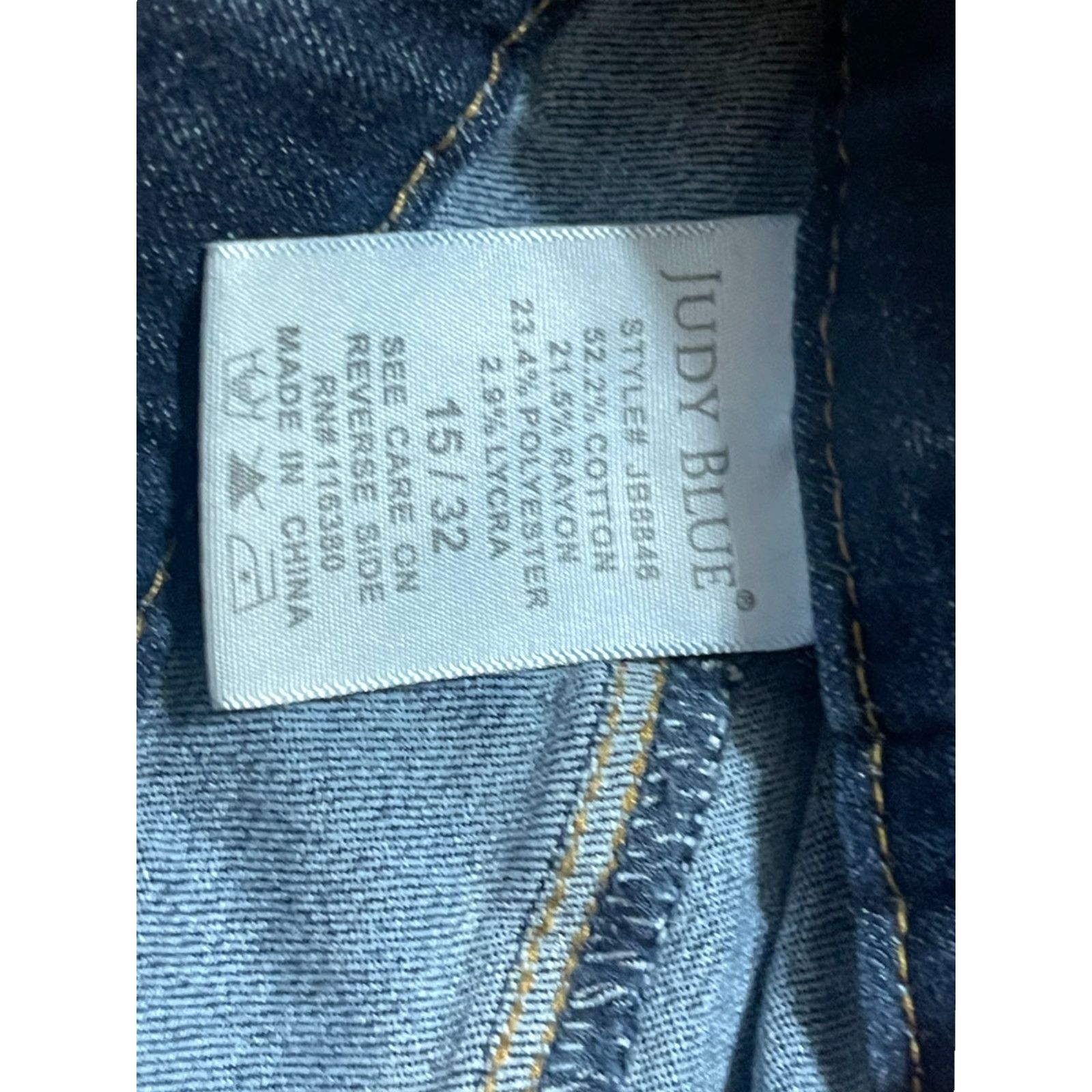 Vintage Judy Blue Jeans Women's Size 15/32 Blue Denim Pull On Jeans Skinny Size 24" / US 00 / IT 34 - 4 Thumbnail