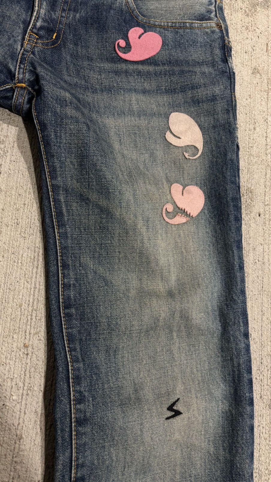 Undercover Undercover AW2005 Arts & Craft Boro Heart Denim Size US 32 / EU 48 - 8 Thumbnail
